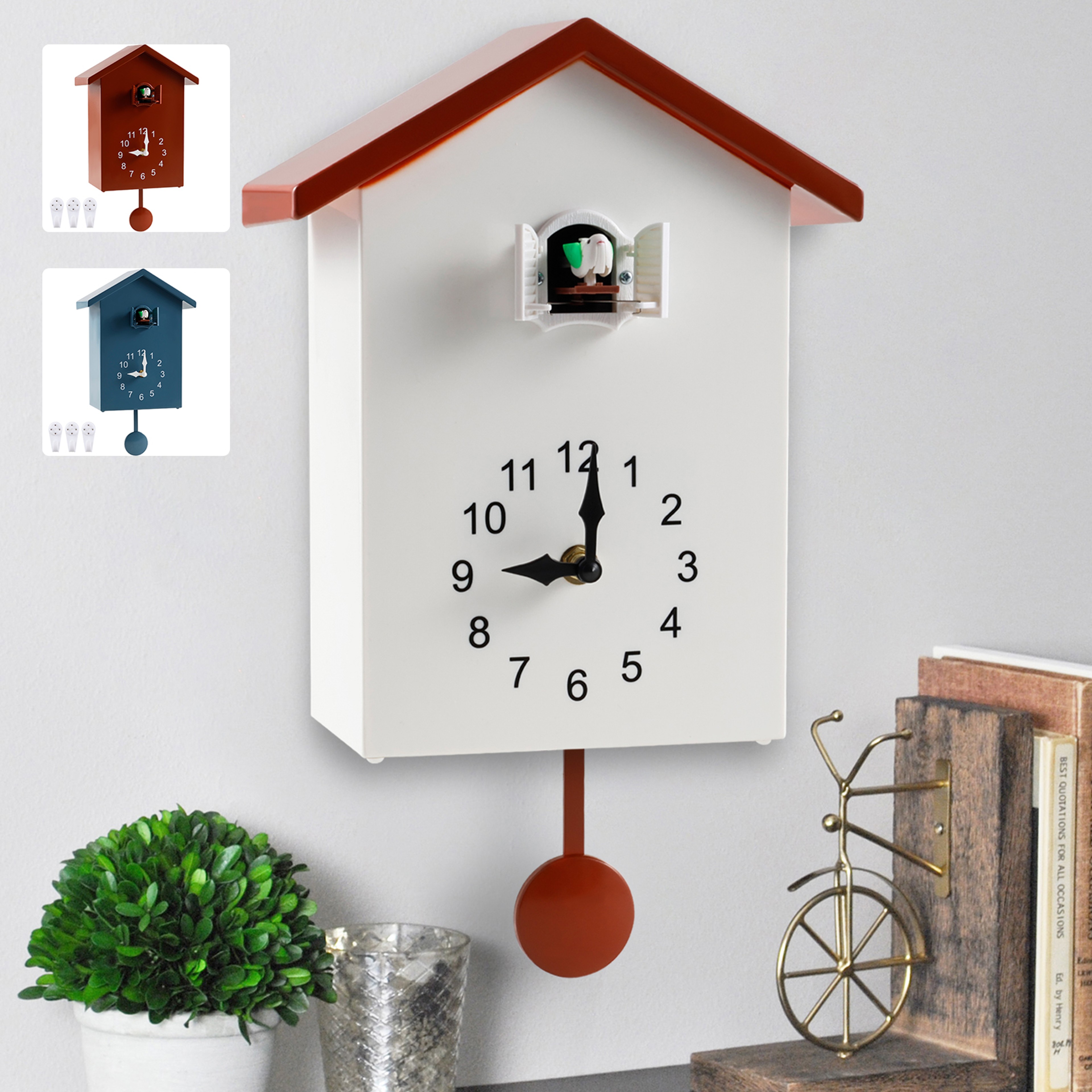 Creative Wall Clock, Home Silent Cuckoo Clock with Bird Tweeting Sound, Living Room Wall Decoration – view 1