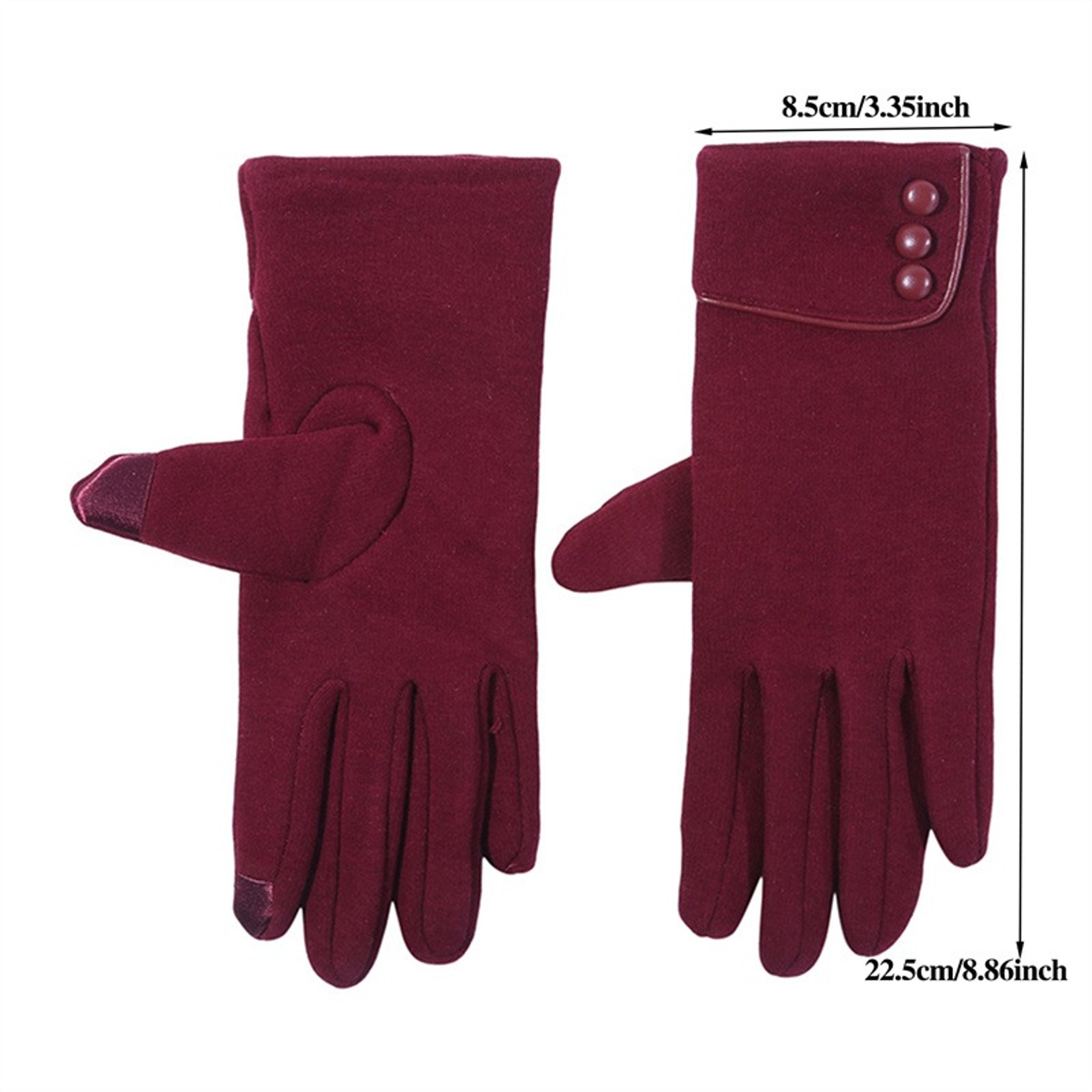 New Female Autumn Winter Warm Gloves, Fleece Lined Thermal Full Finger, Women Cotton Touch Screen Gloves – view 6