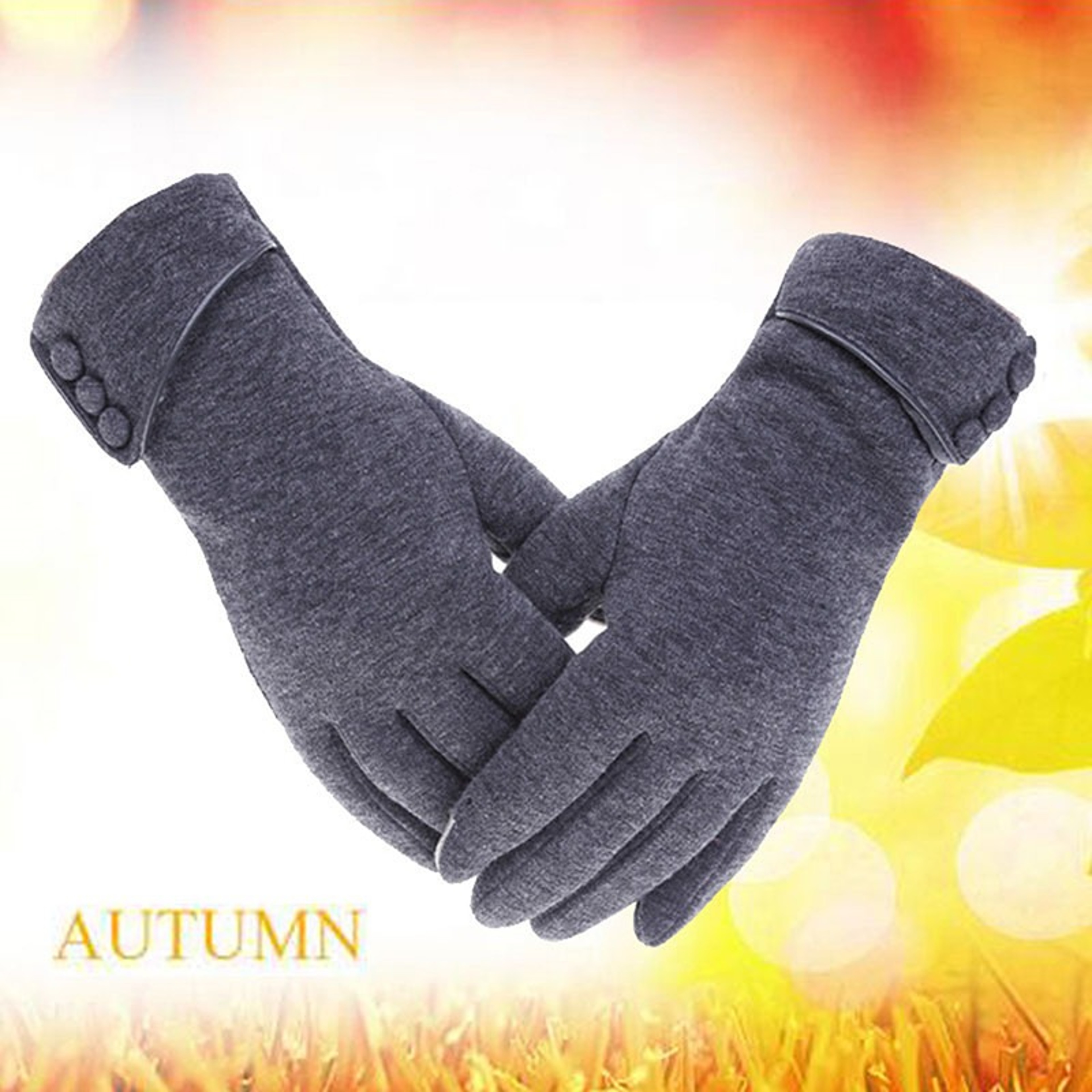New Female Autumn Winter Warm Gloves, Fleece Lined Thermal Full Finger, Women Cotton Touch Screen Gloves – view 9