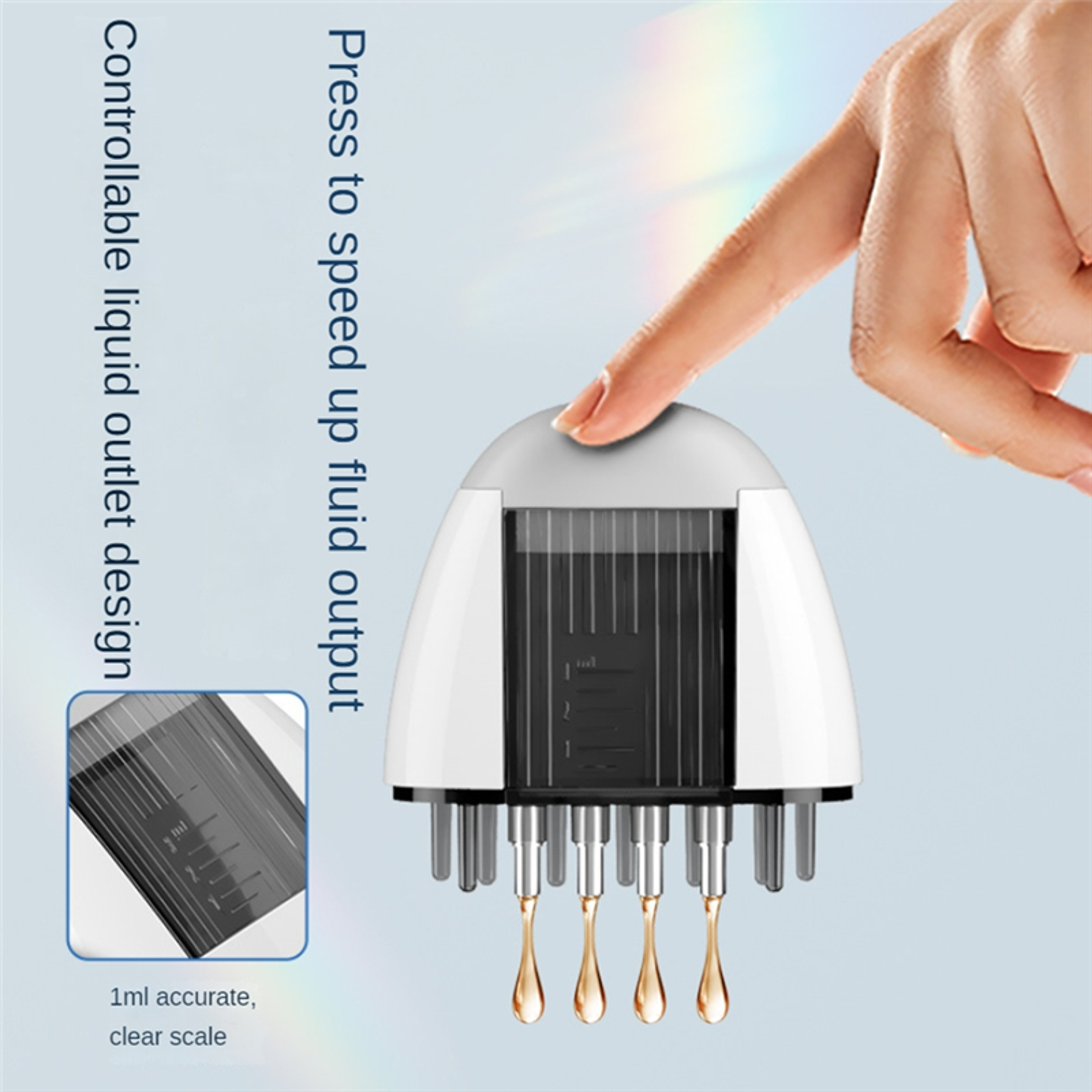 Vibrating Scalp Comb For Hair Growth Applicator Liquid Serum Oil Nourish Mini Scalp Medicine Comb W 2