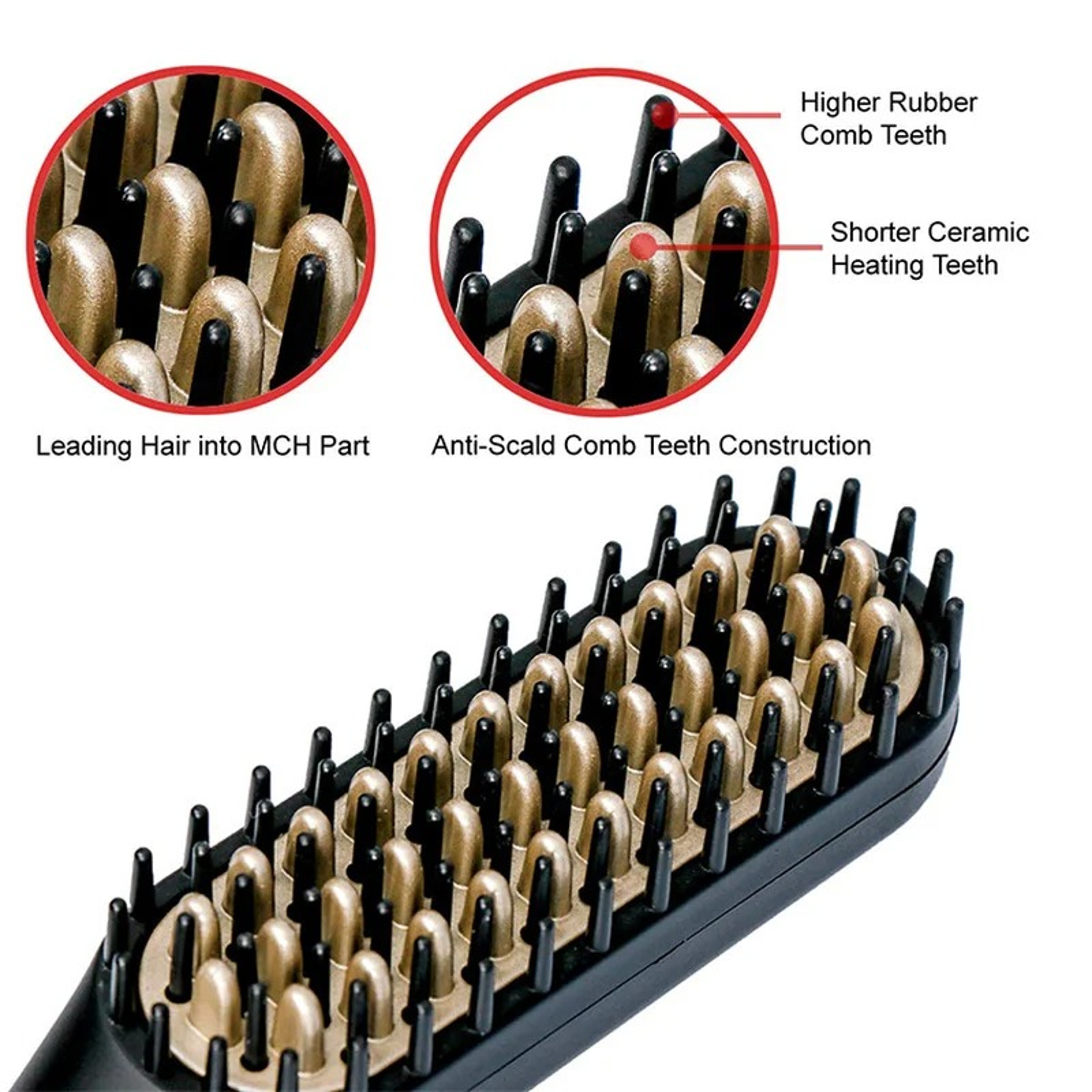 Professional Hair Straightener Comb Brush, Beard Hair Straightening Comb, Fast Heating Multifunctional Hair Curler Style – view 4