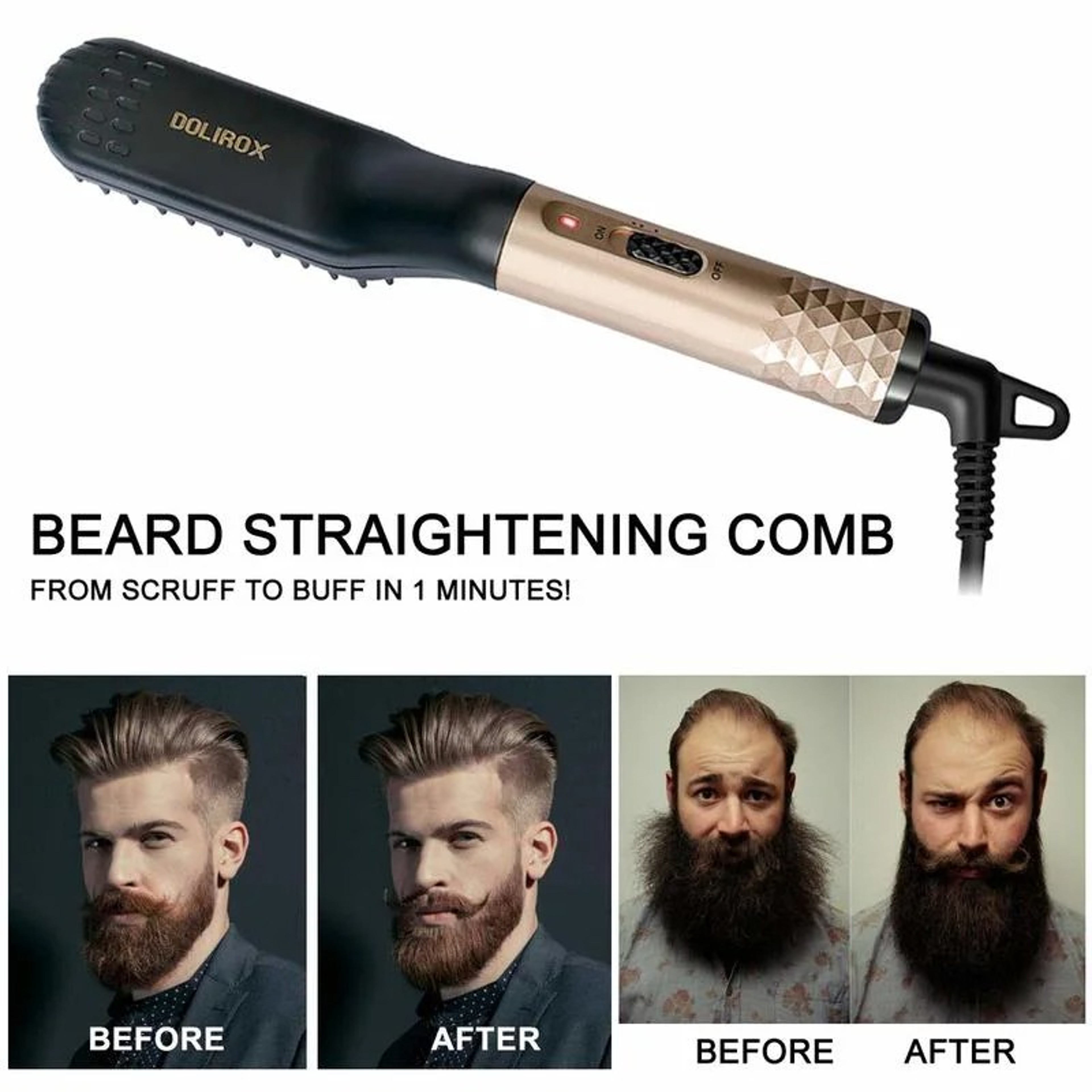 Professional Hair Straightener Comb Brush, Beard Hair Straightening Comb, Fast Heating Multifunctional Hair Curler Style – view 5