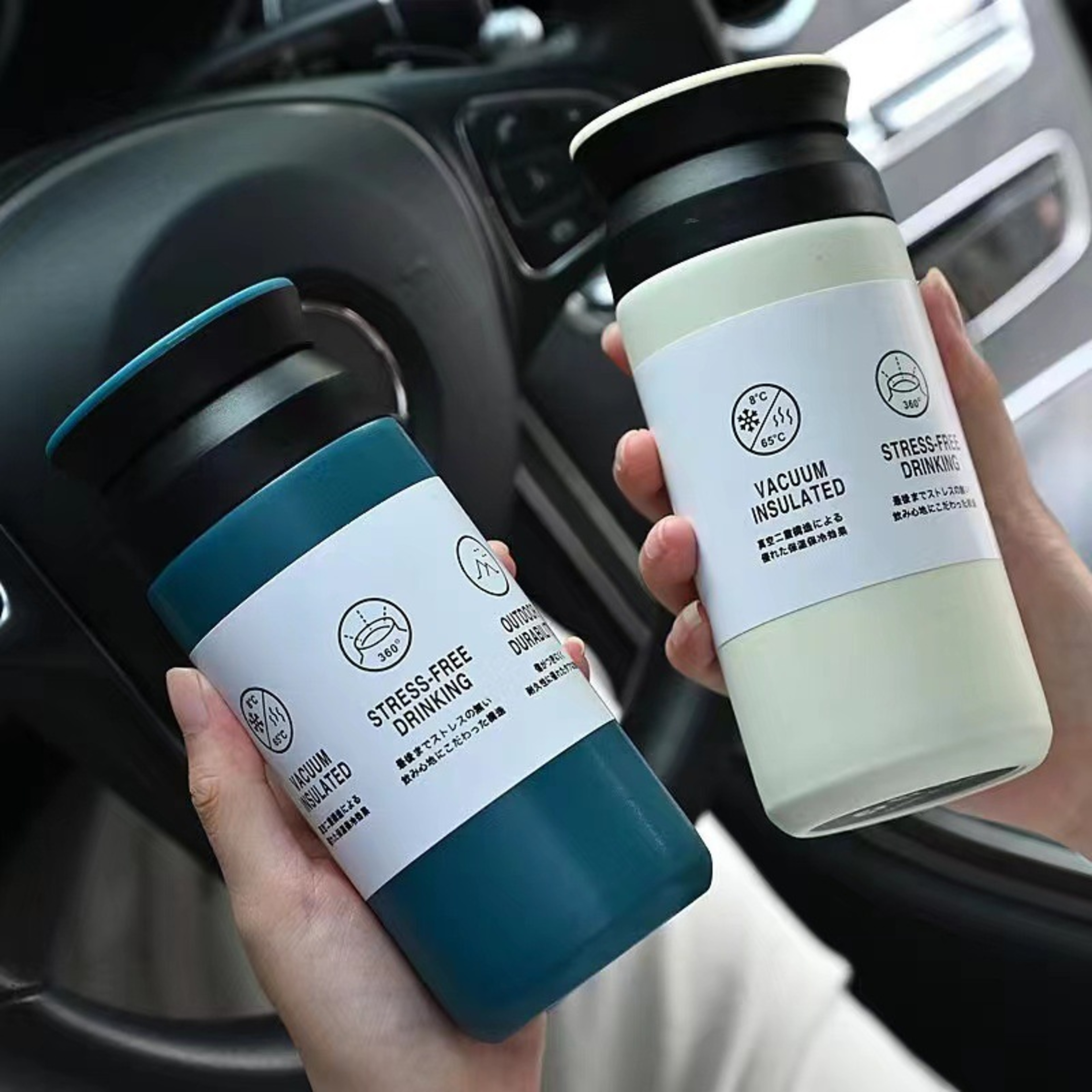 Stainless Steel Insulated Water Bottle, Thermal Tumbler Coffee Mug, Vacuum Flask Portable Hot Cold Cup – view 1