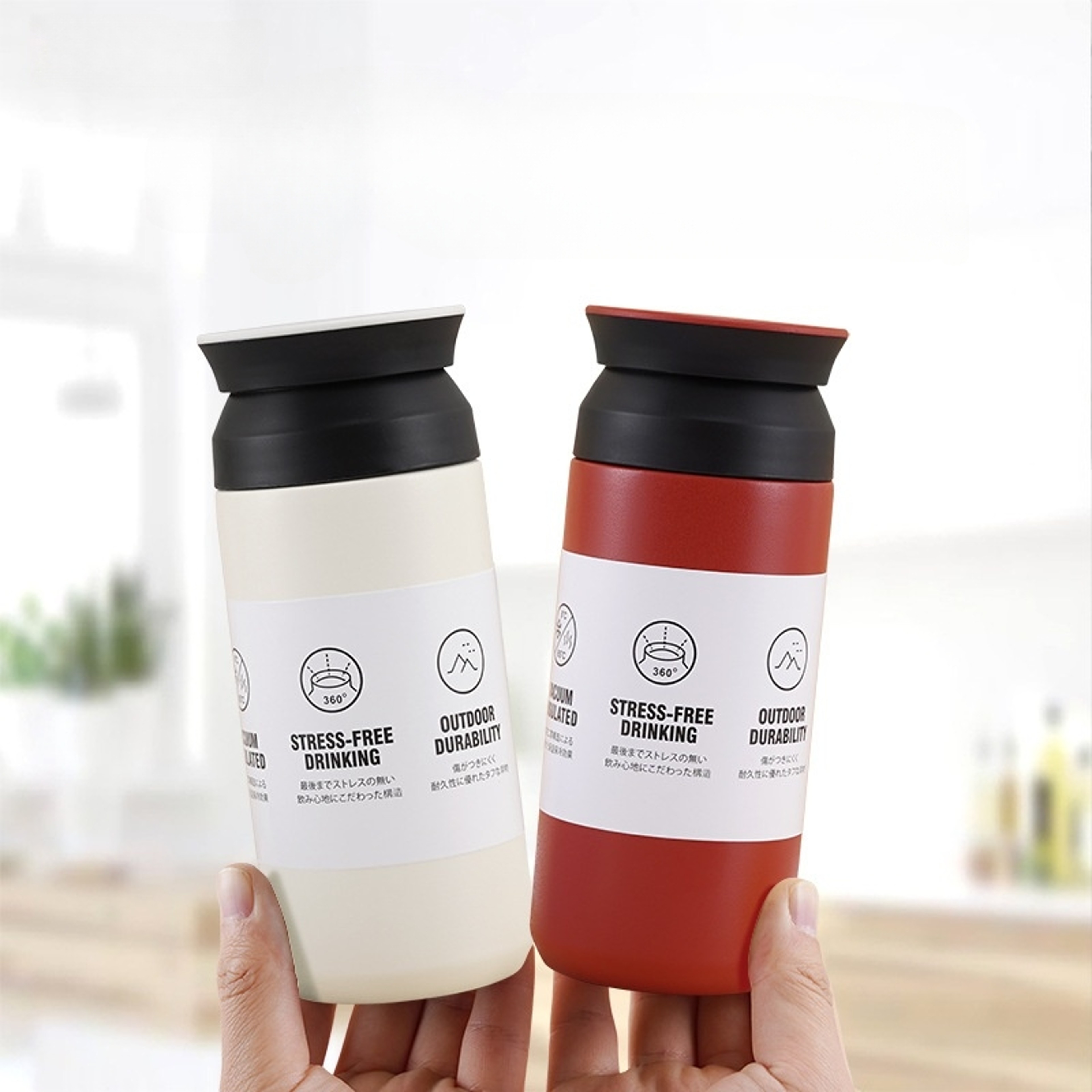 Stainless Steel Insulated Water Bottle, Thermal Tumbler Coffee Mug, Vacuum Flask Portable Hot Cold Cup – view 2