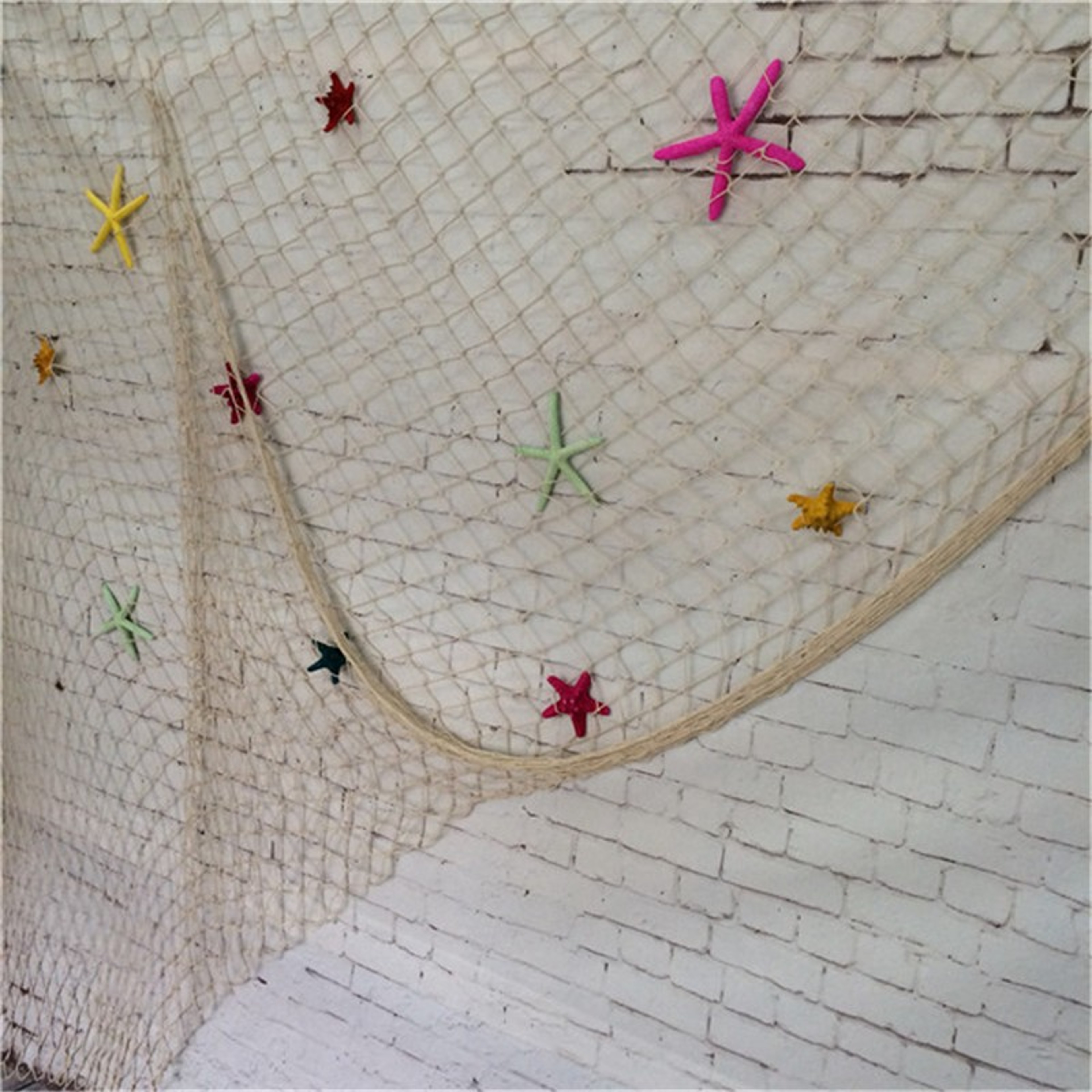 Fishing Net Wall Hanging, Nautical Marine Home Decoration, Mediterranean Sea Studio Prop – view 4