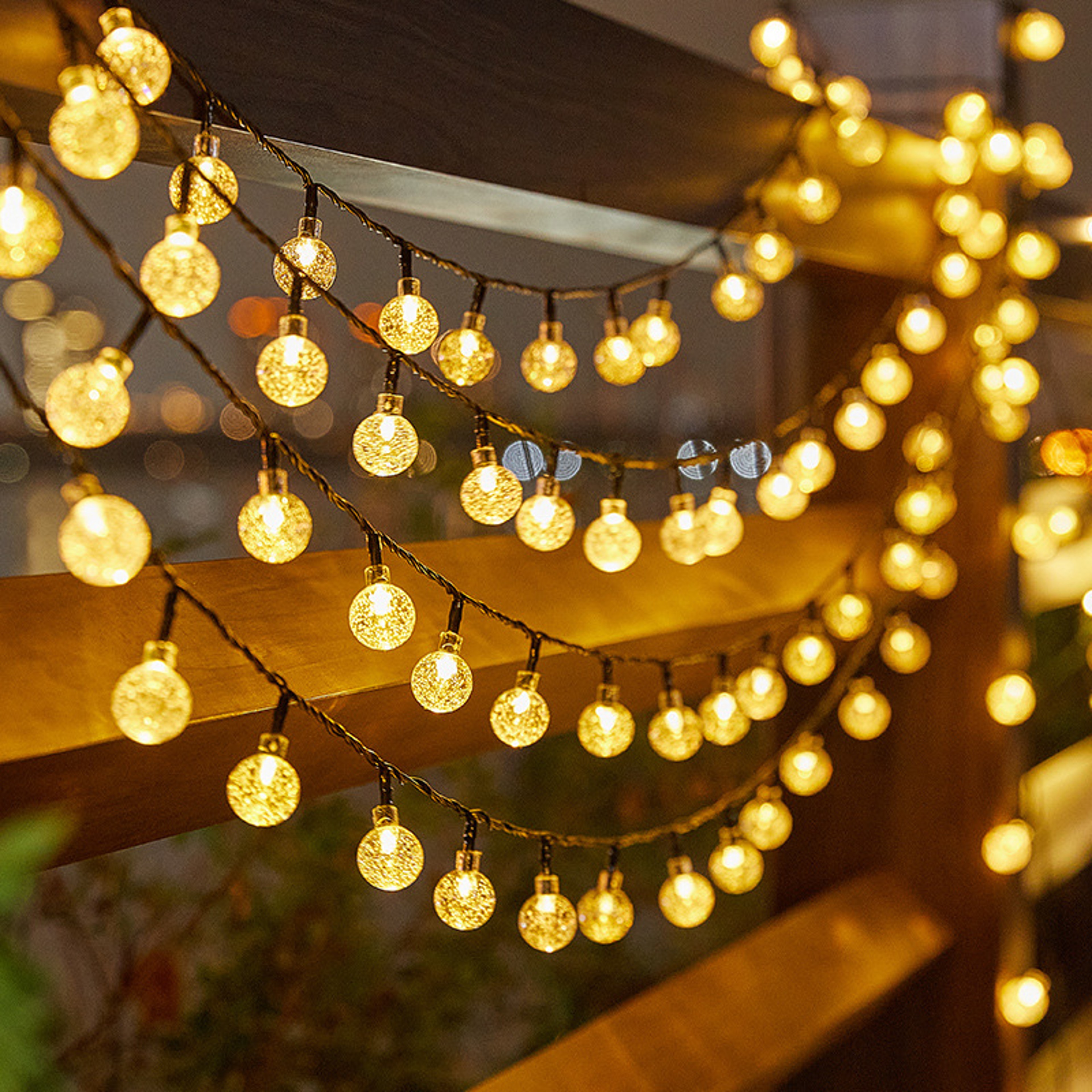 Solar Waterproof Bubble Ball String Lights, Outdoor Orb Water Drop Lamps for Patio, Christmas Holiday Party – view 7