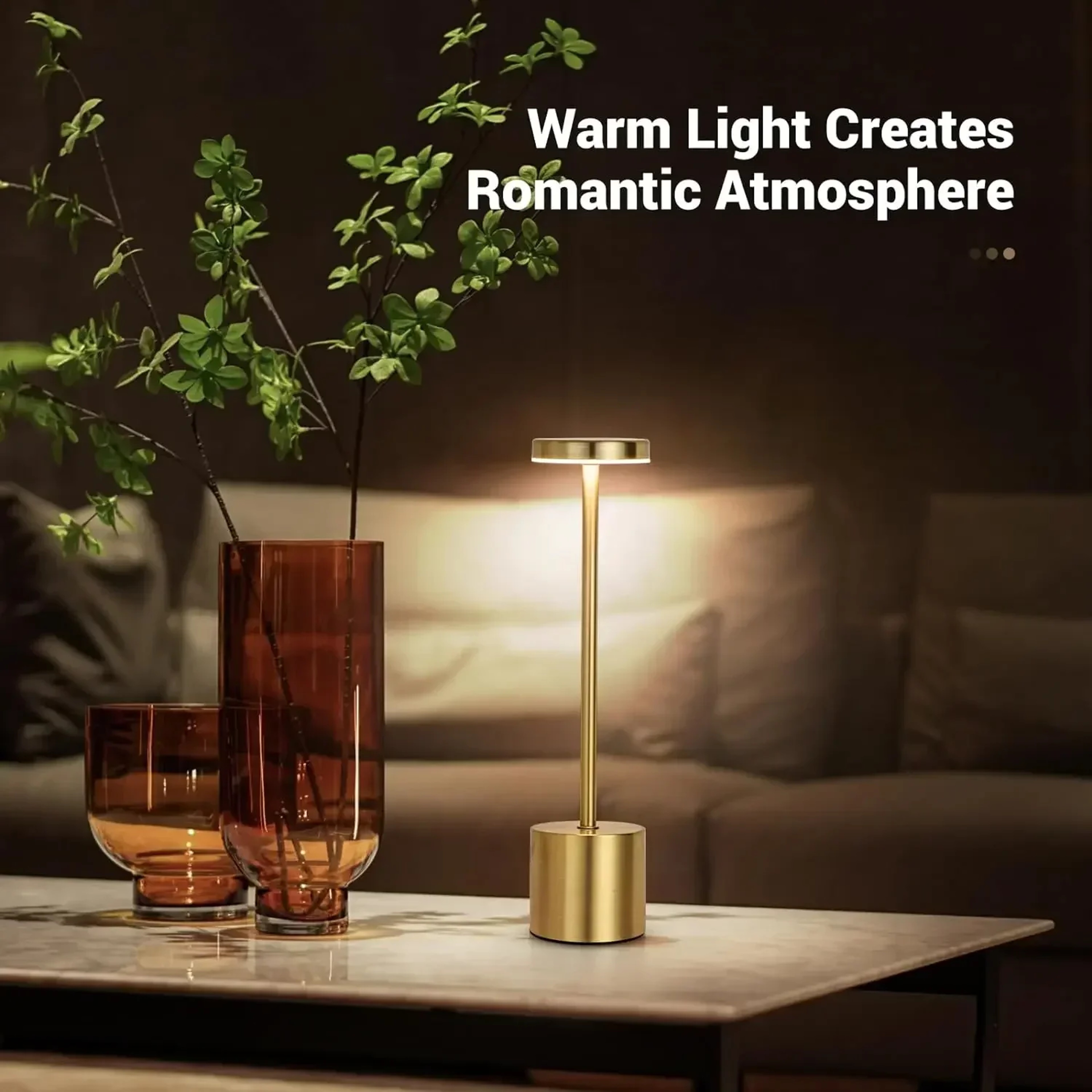 Table Lamp USB Rechargeable Night Light Stepless Dimming Touch Desk Lamp 0