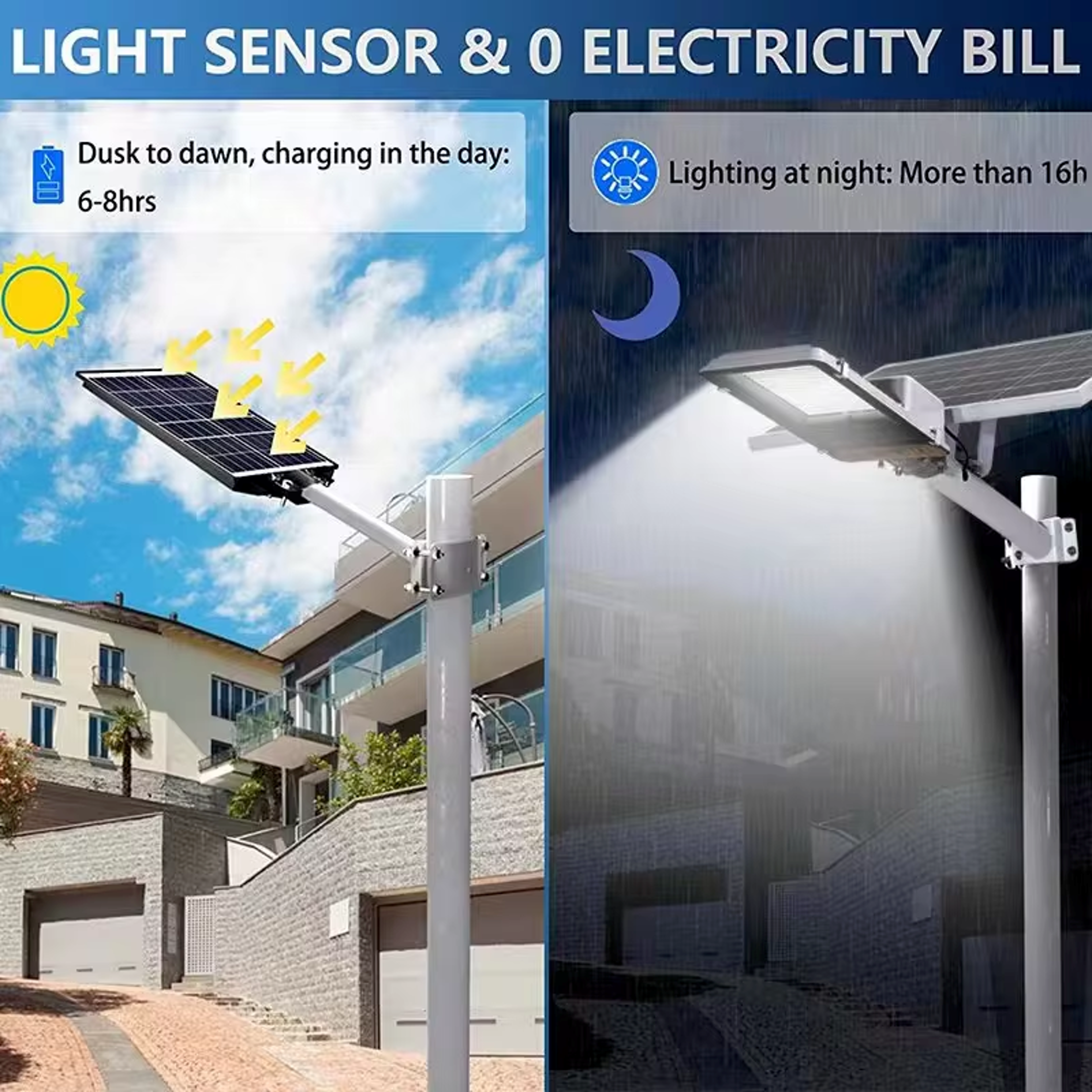 Aluminum High Power Solar Light Waterproof Outdoor Solar Street Light Garden Terrace Wall Lamp Stre 3