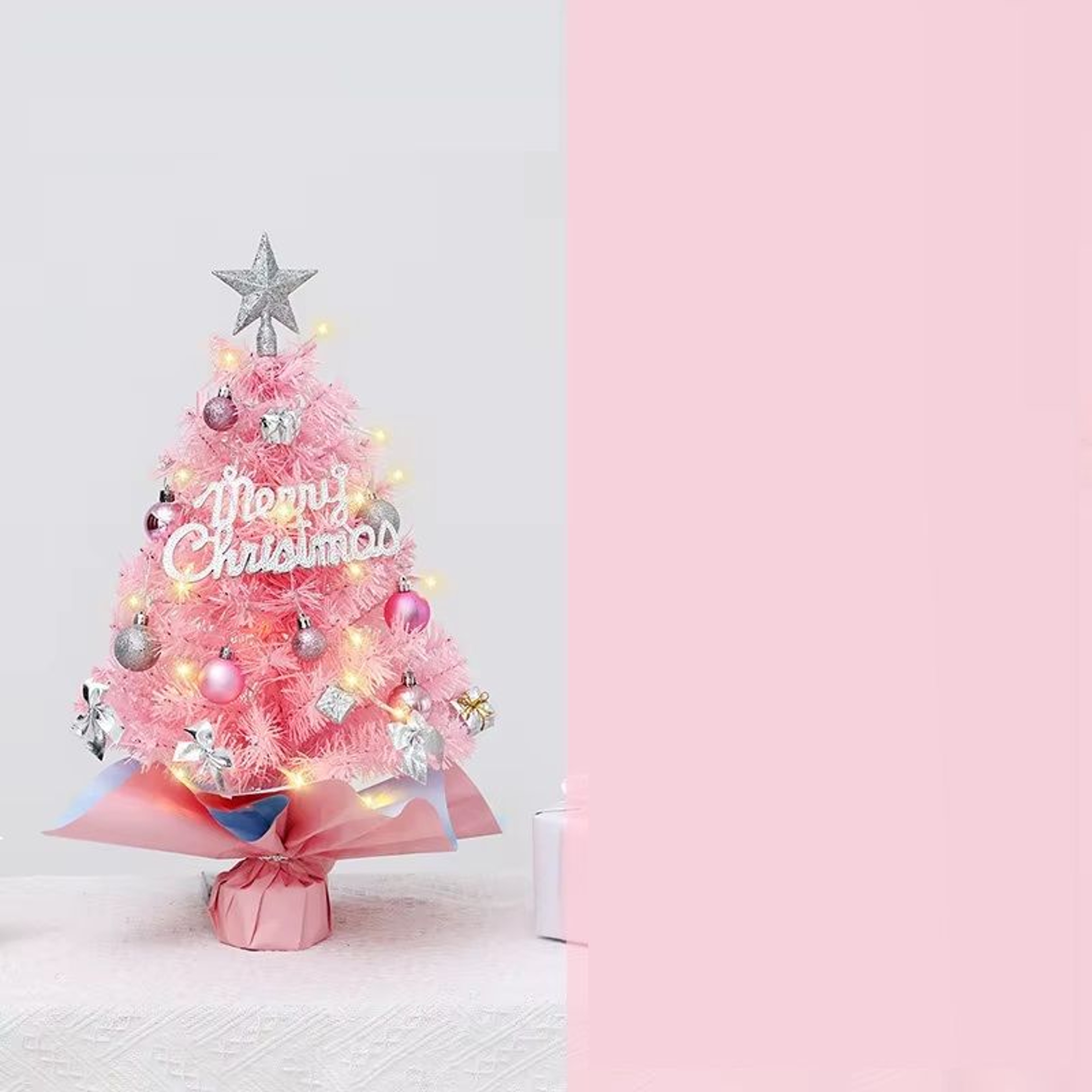 Pink Christmas Tree Xmas Tree Desktop Ornament Christmas Decorations For Home Navidad Noel New Year 6