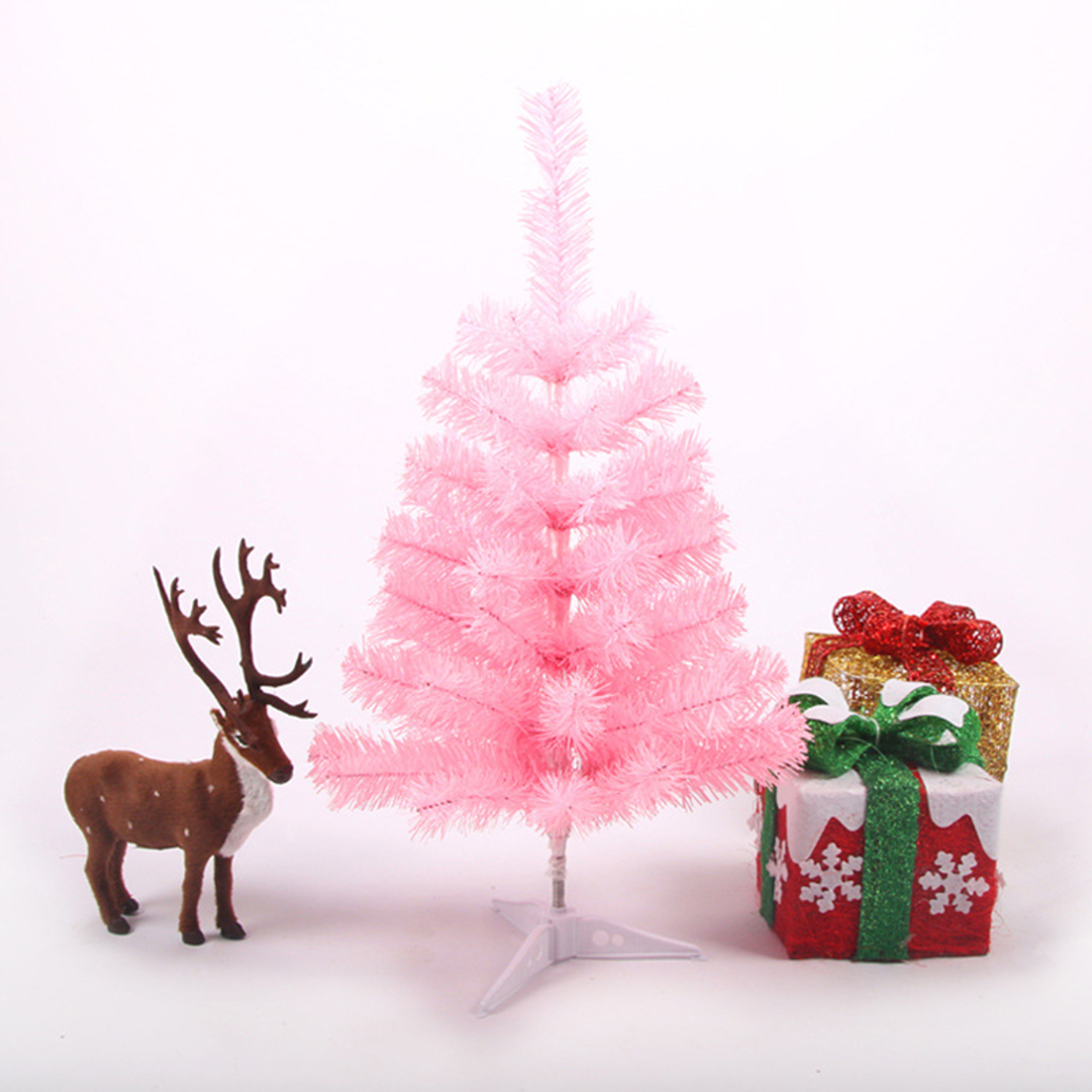 Christmas Tree PVC, Christmas Decoration Small Tree, Home Supplie Green Pink White Snow, Christmas Desktop Decoration – view 3