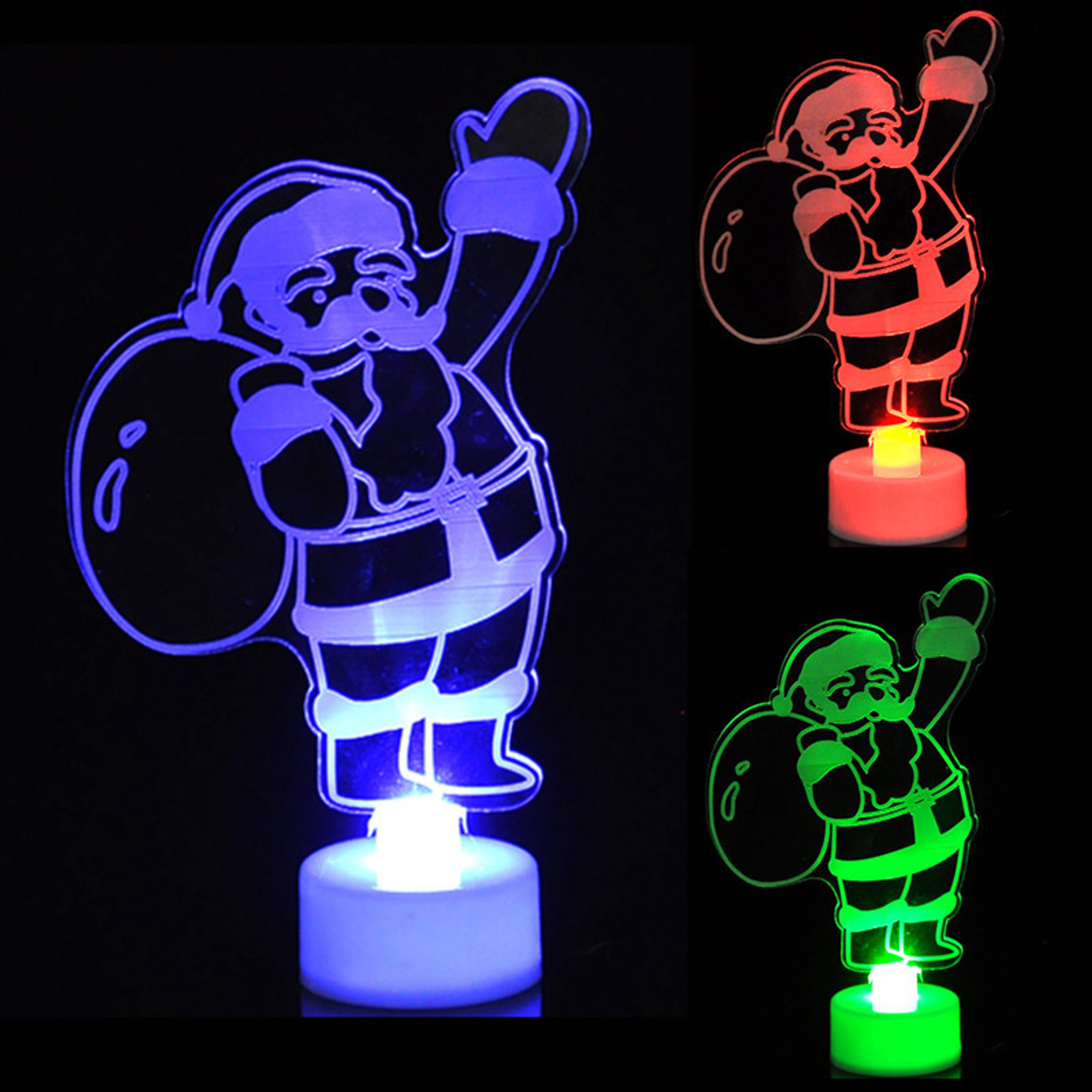 LED Mini Night Lights Colorful Flashing Snowman Lamp Christmas Ornament For New Years Decor 5