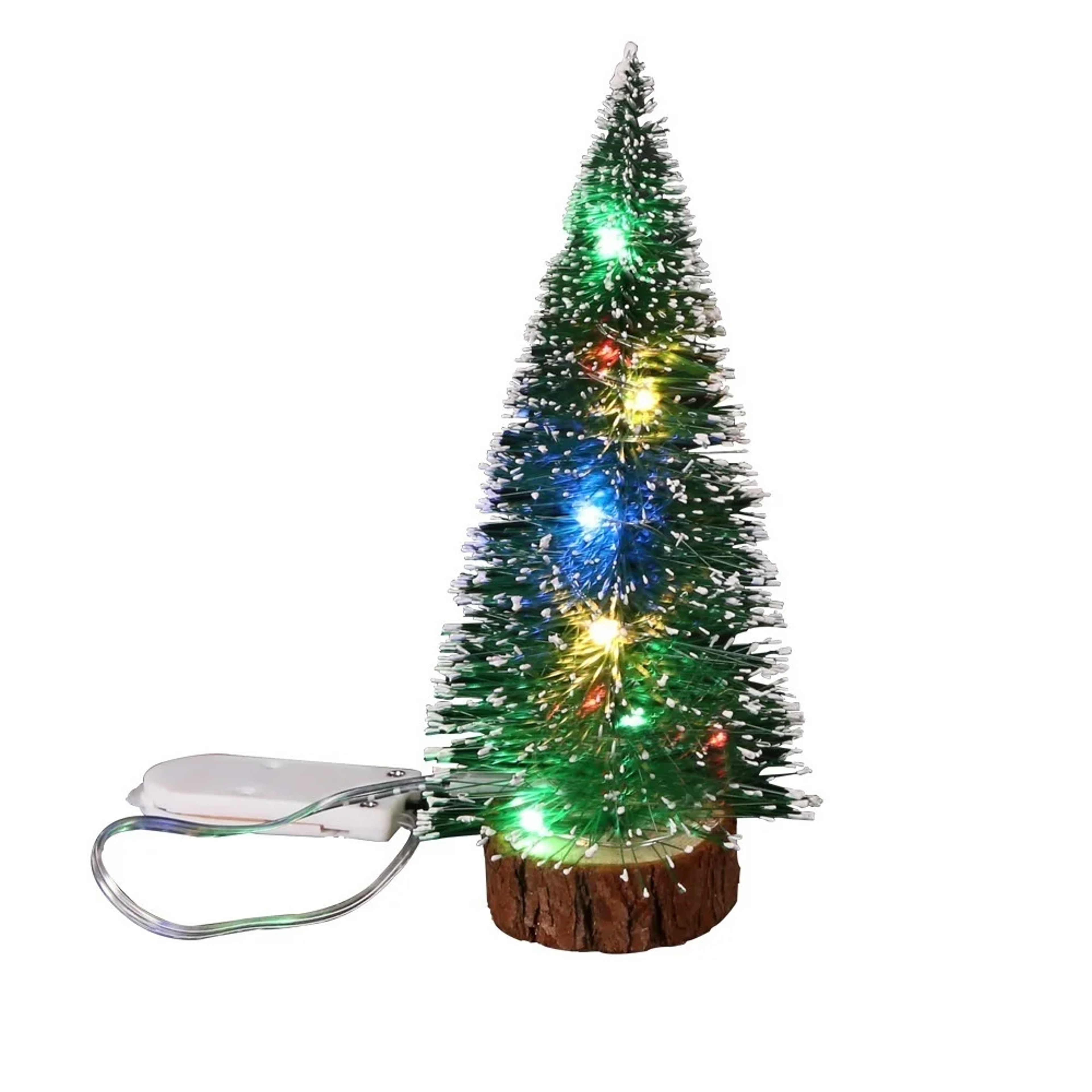 LED Light Mini Artificial Christmas Tree Decor, Frost Snow Tabletop Xmas Decoration – view 1