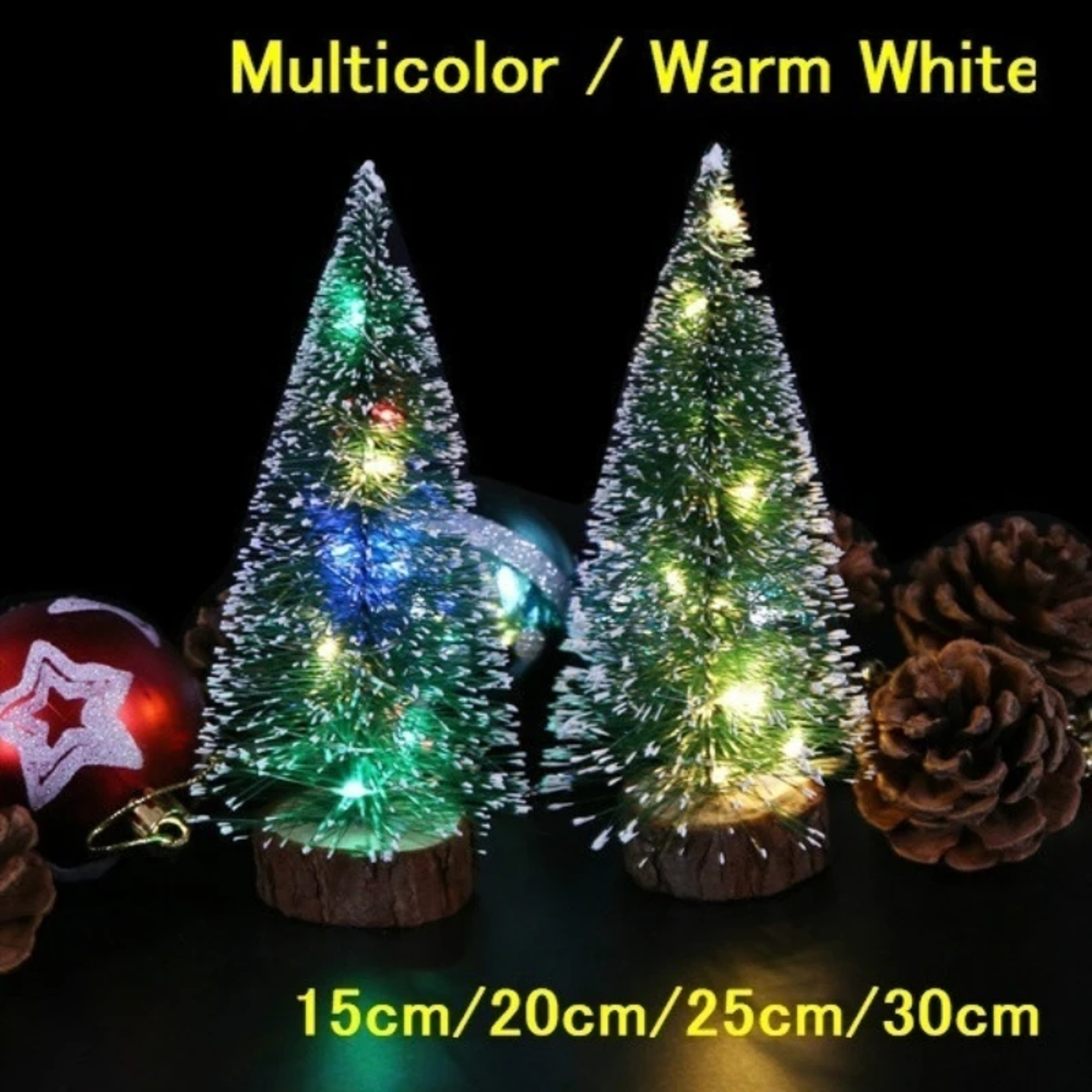 LED Light Mini Artificial Christmas Tree Decor, Frost Snow Tabletop Xmas Decoration – view 2
