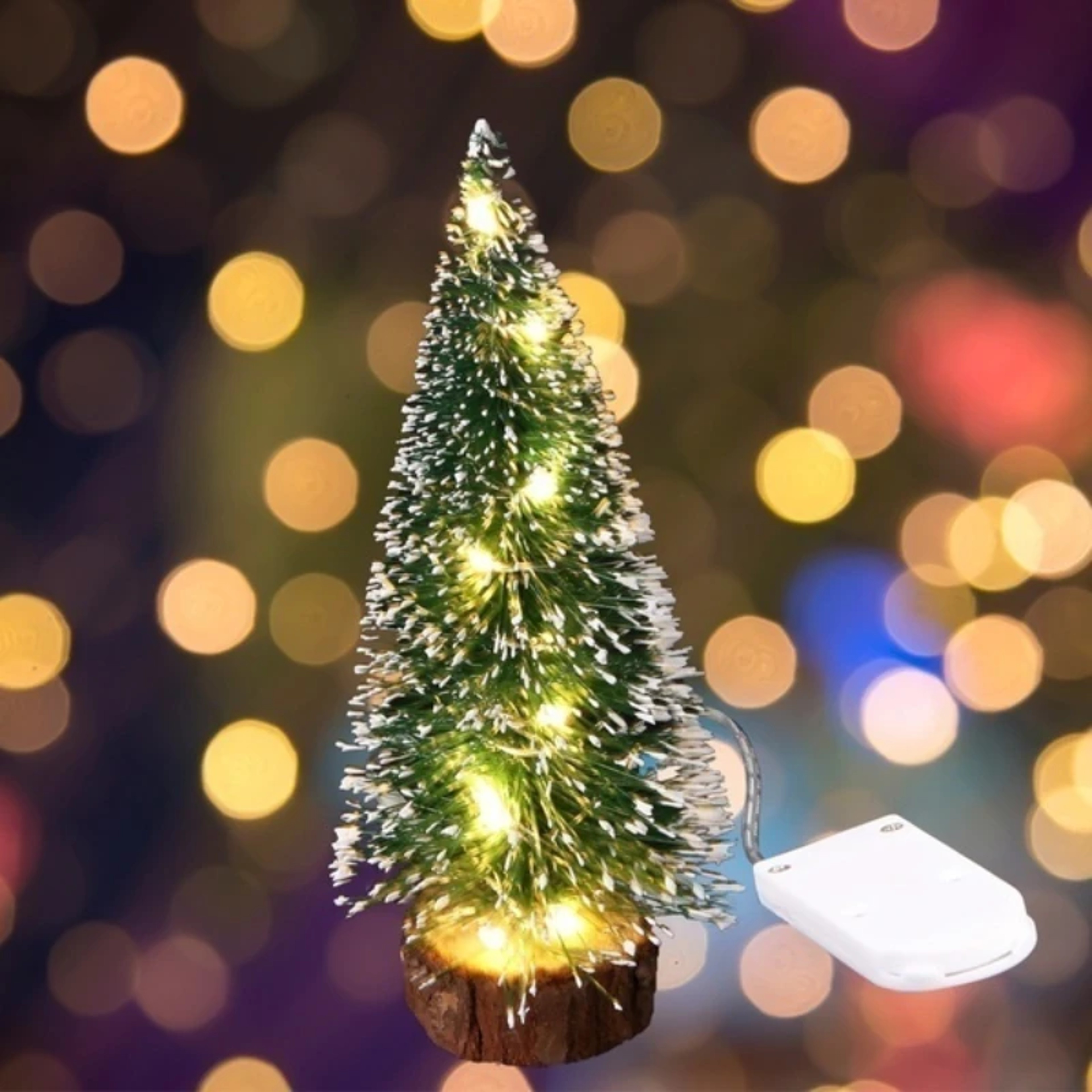LED Light Mini Artificial Christmas Tree Decor, Frost Snow Tabletop Xmas Decoration – view 4