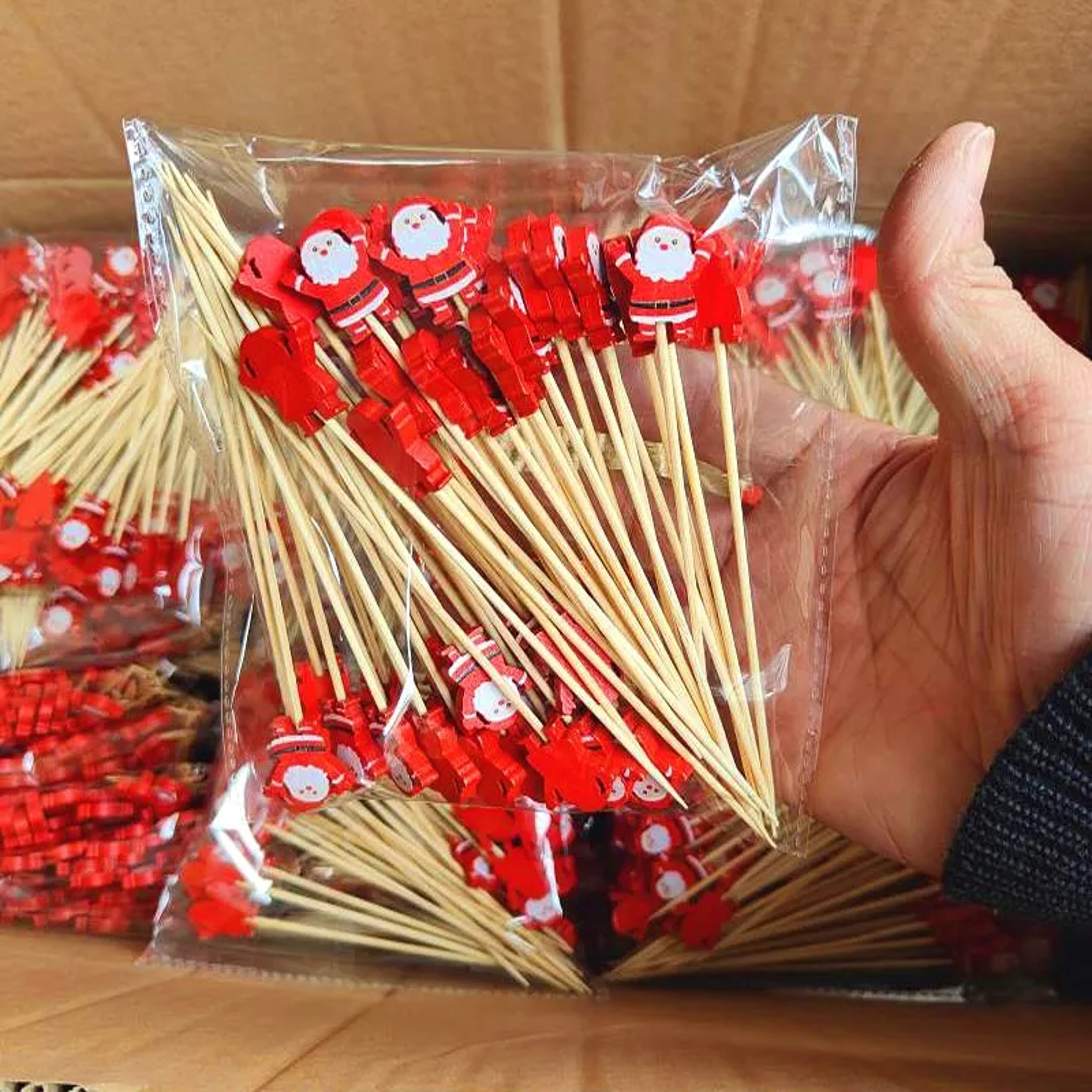 Christmas Fruit Sticks, Disposable Bamboo Sticks for Xmas Ornaments – view 1