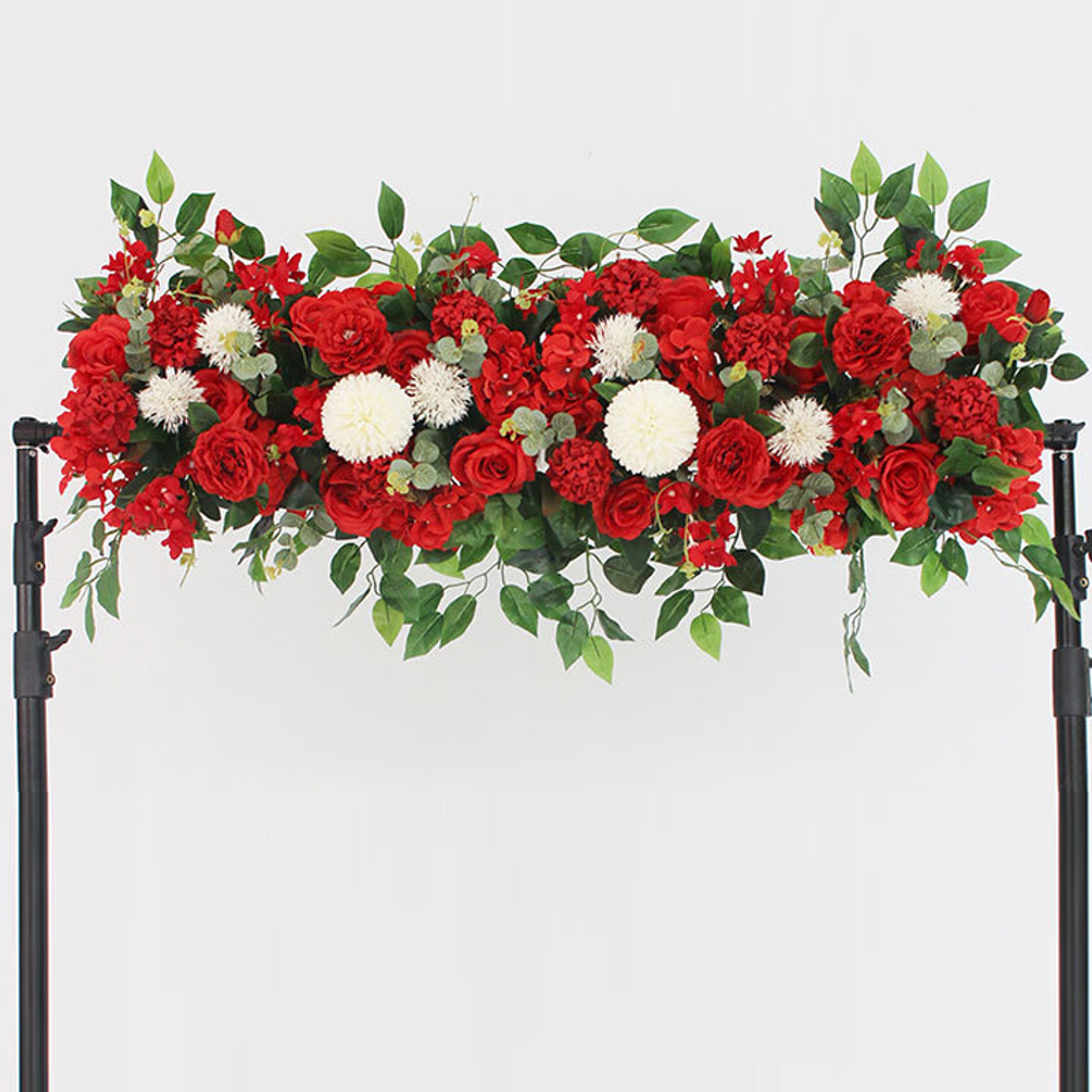 Luxury White Rose Backdrop Artificial Flower Party Stage Floral Wall Arches Decor Row Wedding Table 1