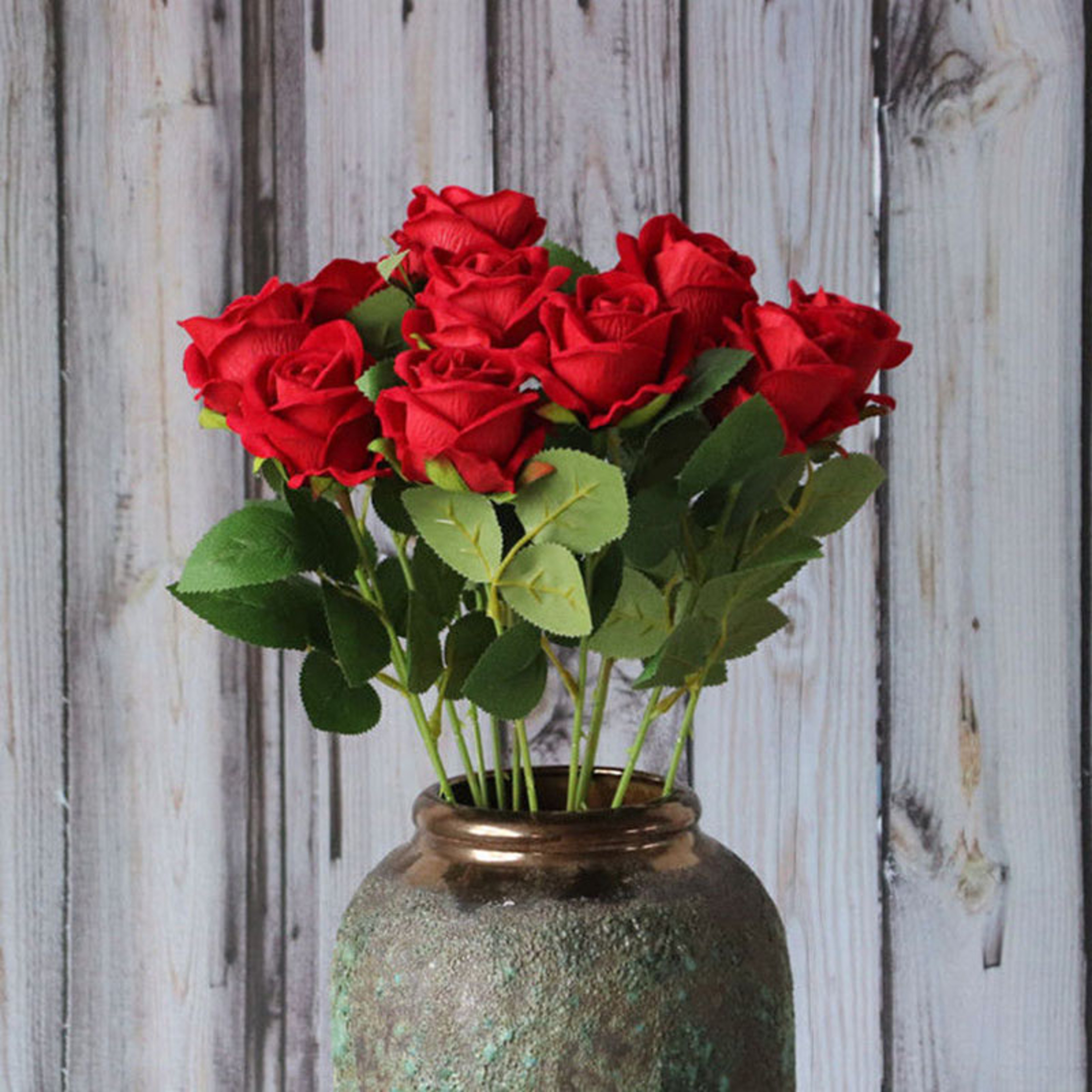 Roses Artificial Flowers, Branch Artificial Red Roses, Realistic Rose Flower, Fake Rose for Wedding Home Decor – view 3