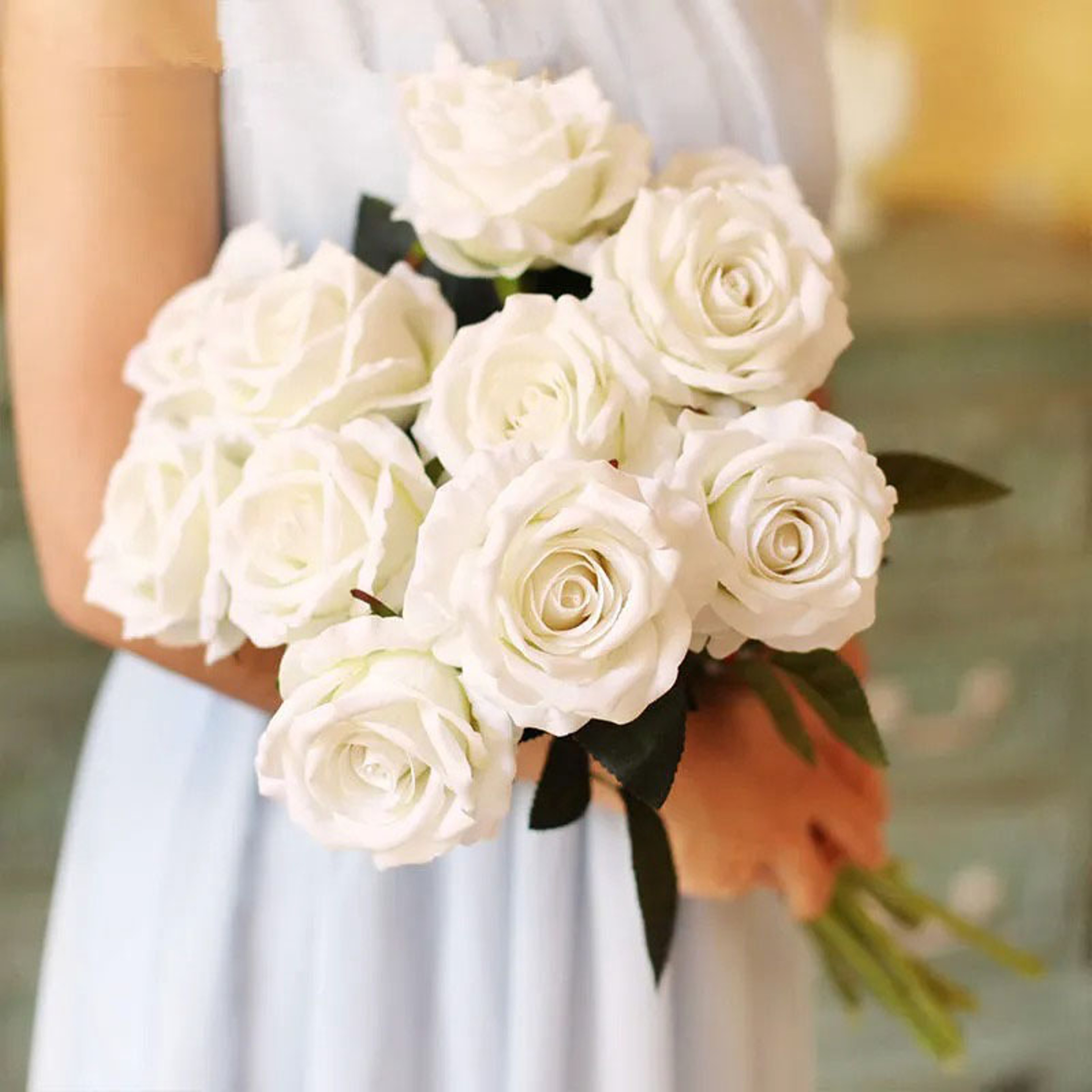 Roses Artificial Flowers, Branch Artificial Red Roses, Realistic Rose Flower, Fake Rose for Wedding Home Decor – view 5