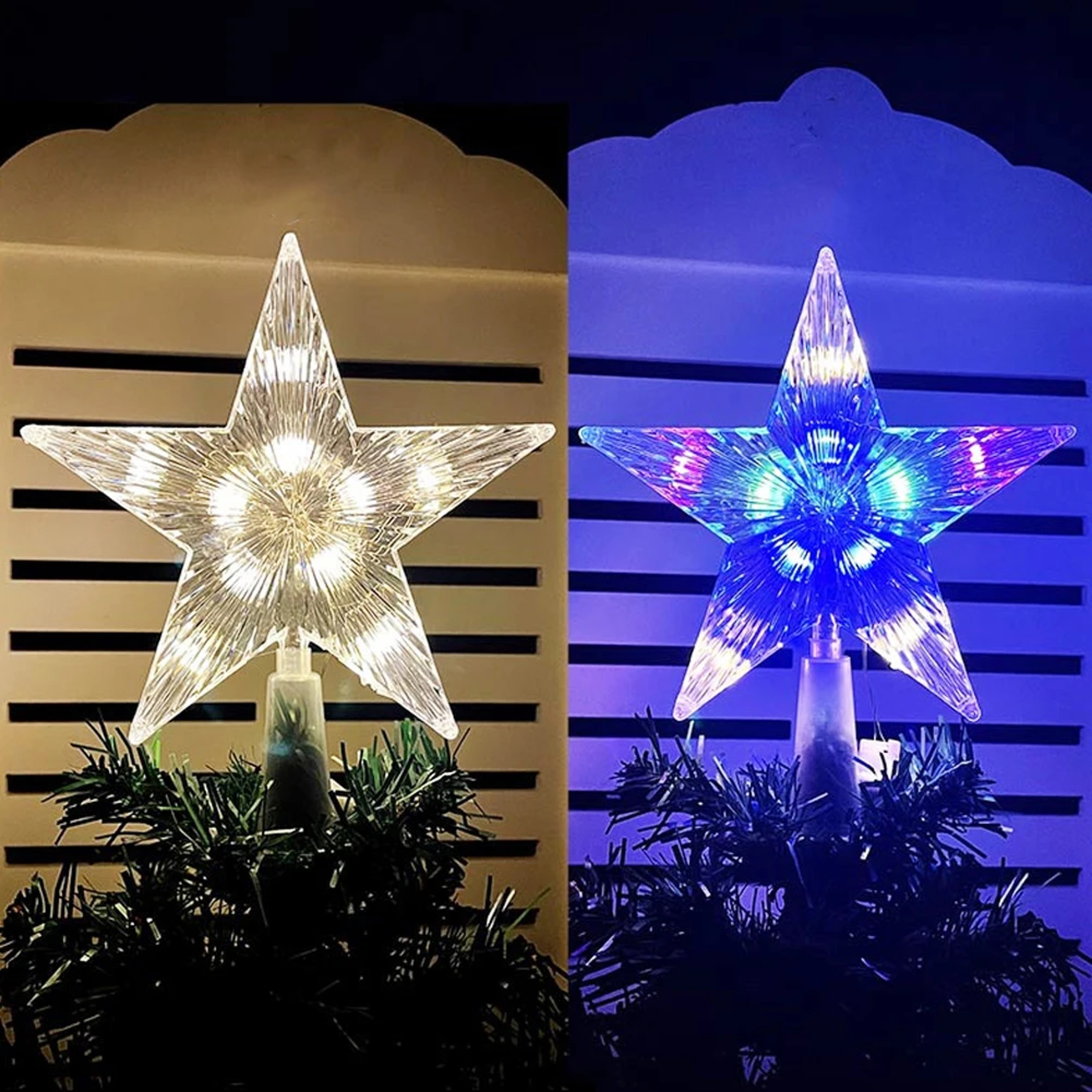 Christmas Tree Decoration, LED Glowing Top Star Light, Xmas Tree Lamp for Home Party Supplies Navidad – view 5