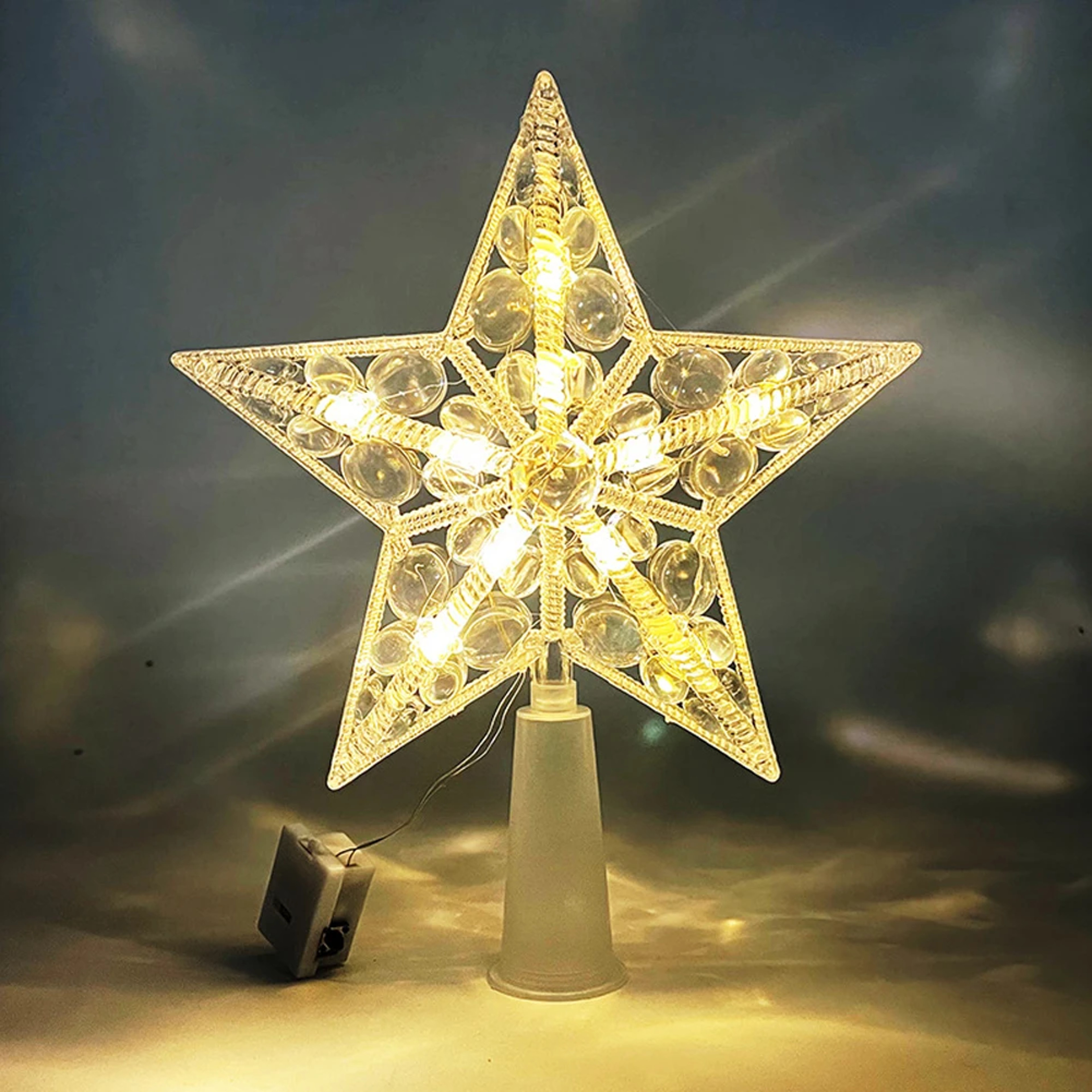 Christmas Tree Decoration, LED Glowing Top Star Light, Xmas Tree Lamp for Home Party Supplies Navidad – view 8