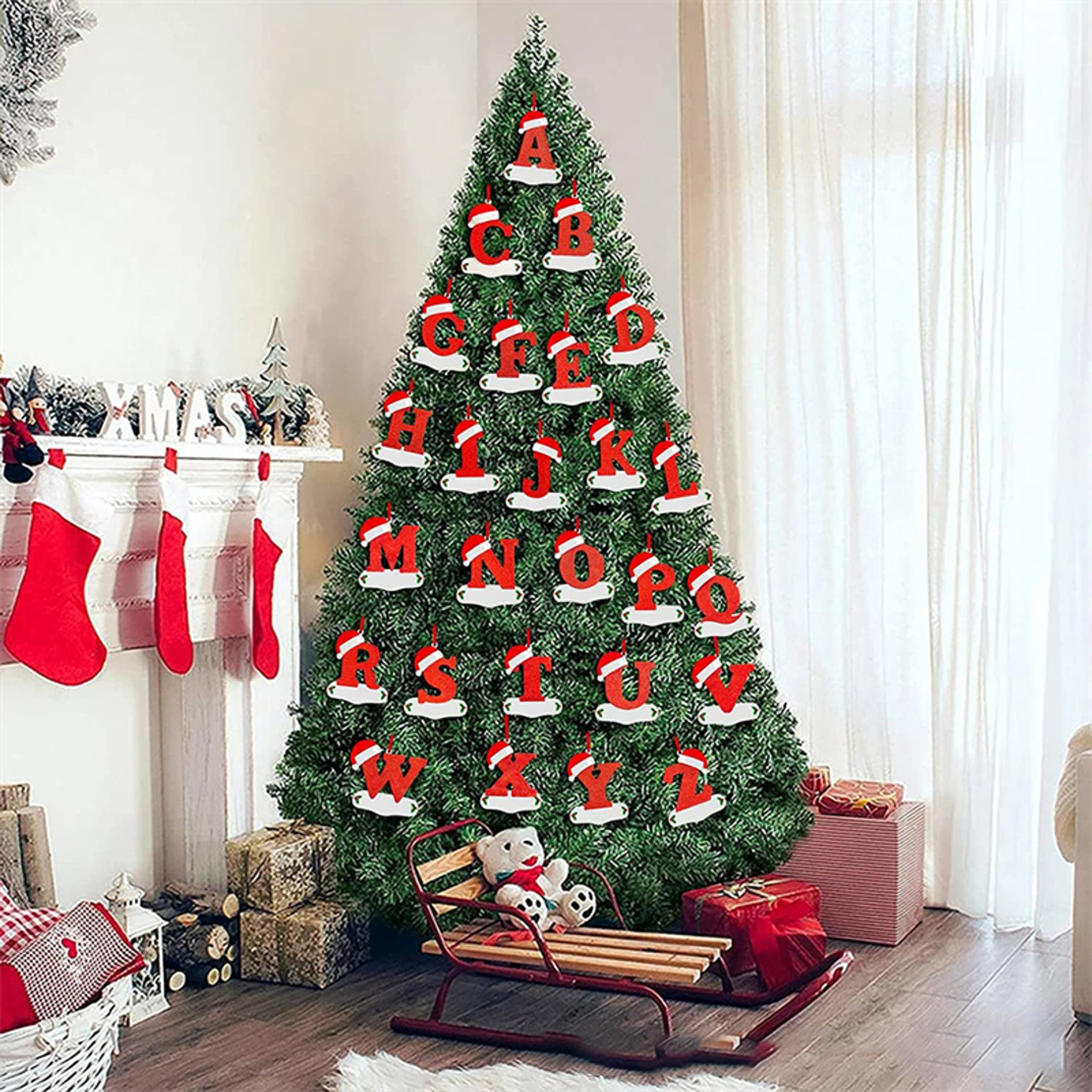 Christmas Tree Decoration Letter Pendant DIY Xmas Holiday Acrylic Ornament For Home Decor 3