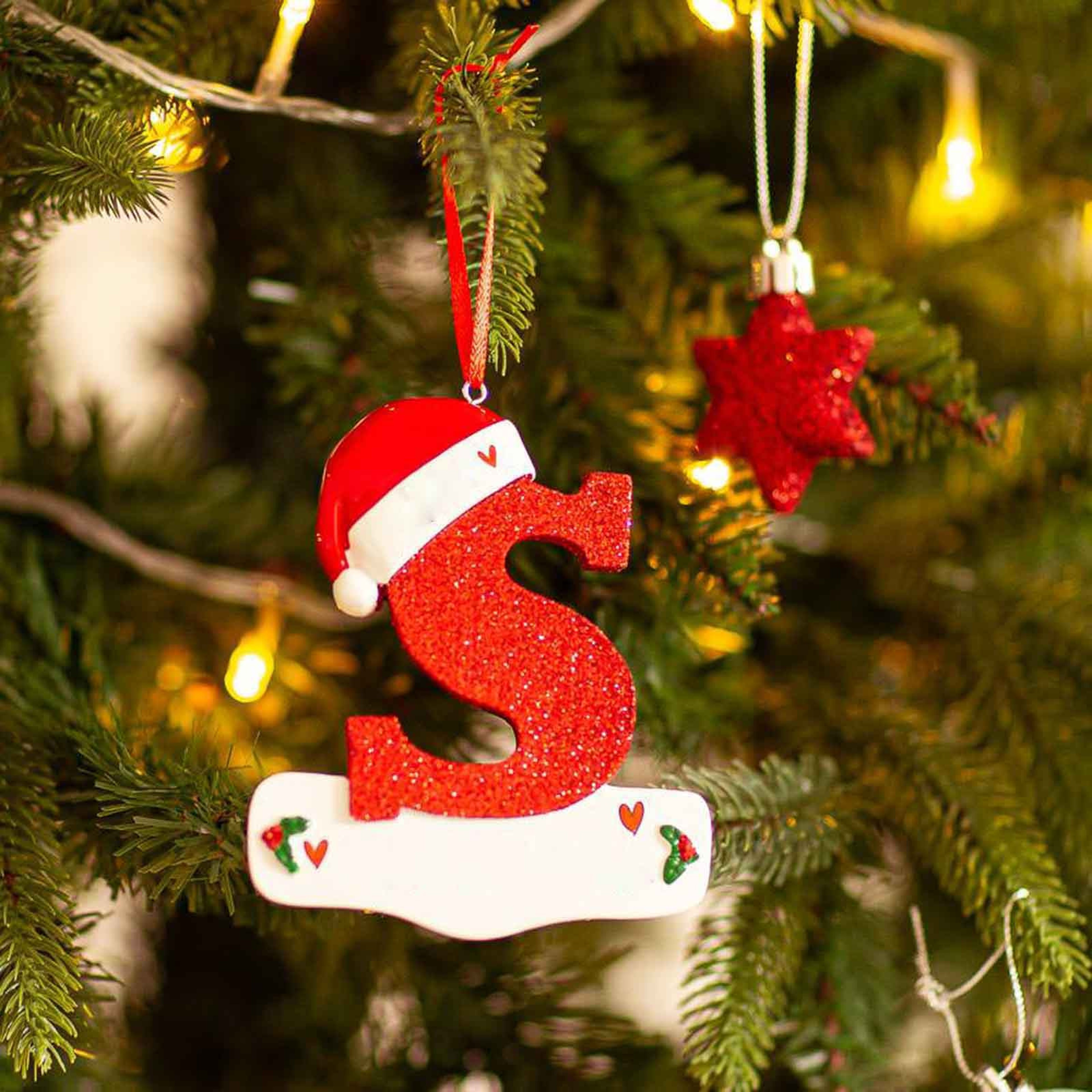 Christmas Tree Decoration Letter Pendant DIY Xmas Holiday Acrylic Ornament For Home Decor 25