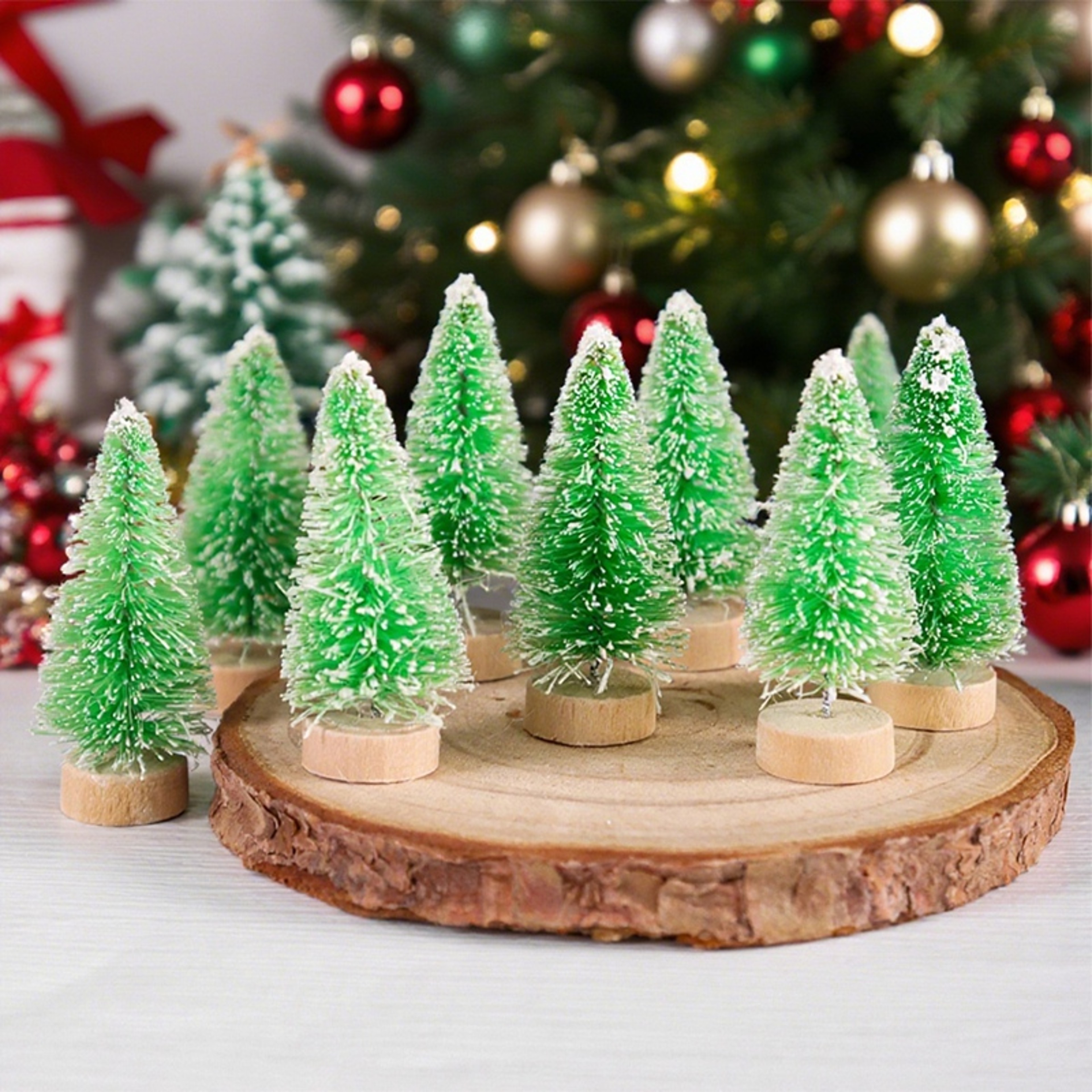 Mini Wooden Christmas Tree, Artificial Tabletop Xmas Tree for Decorations – view 6