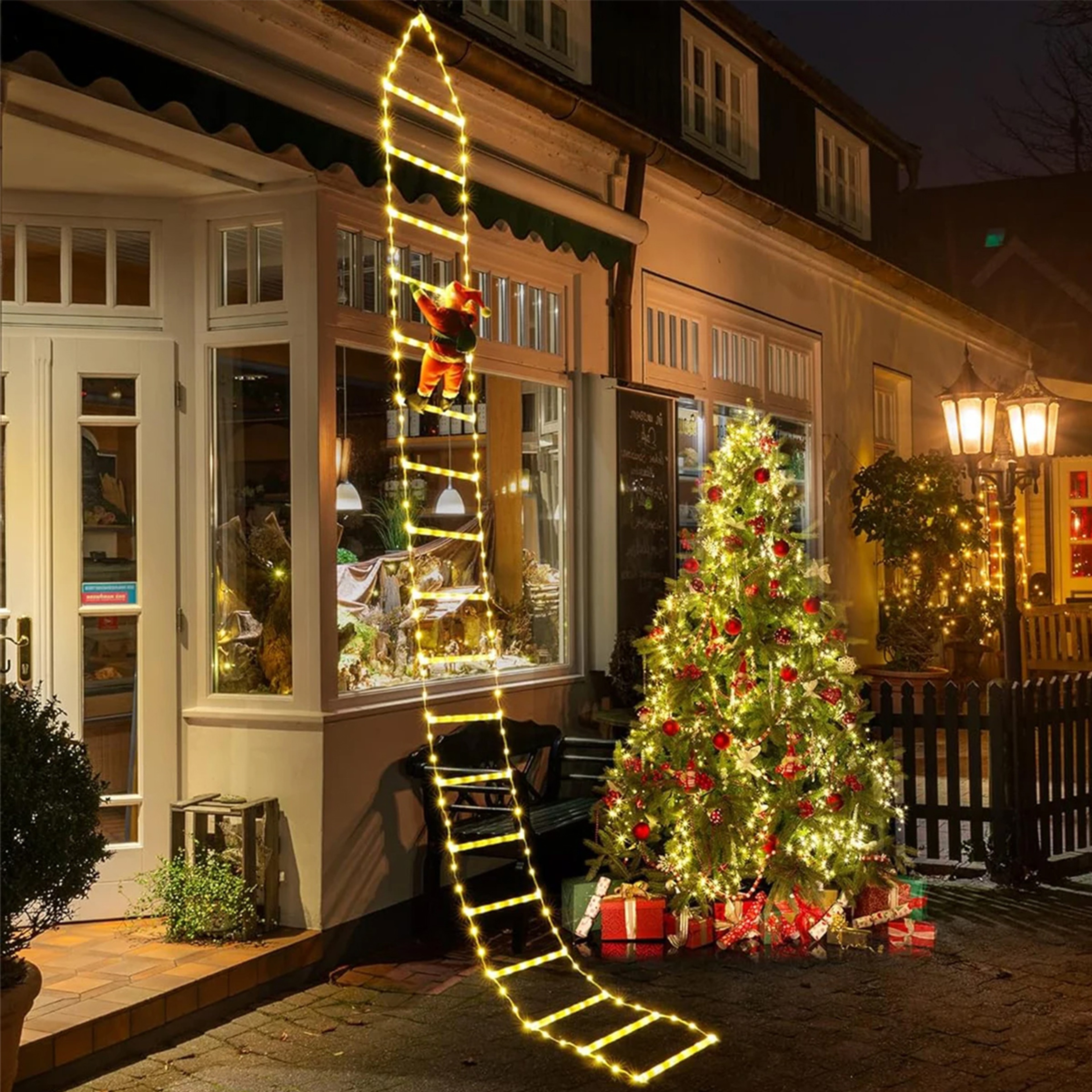 Santa Claus Climbing Ladder, Christmas Decoration Outdoor Gift Tree, Ornement Garden Decor – view 1