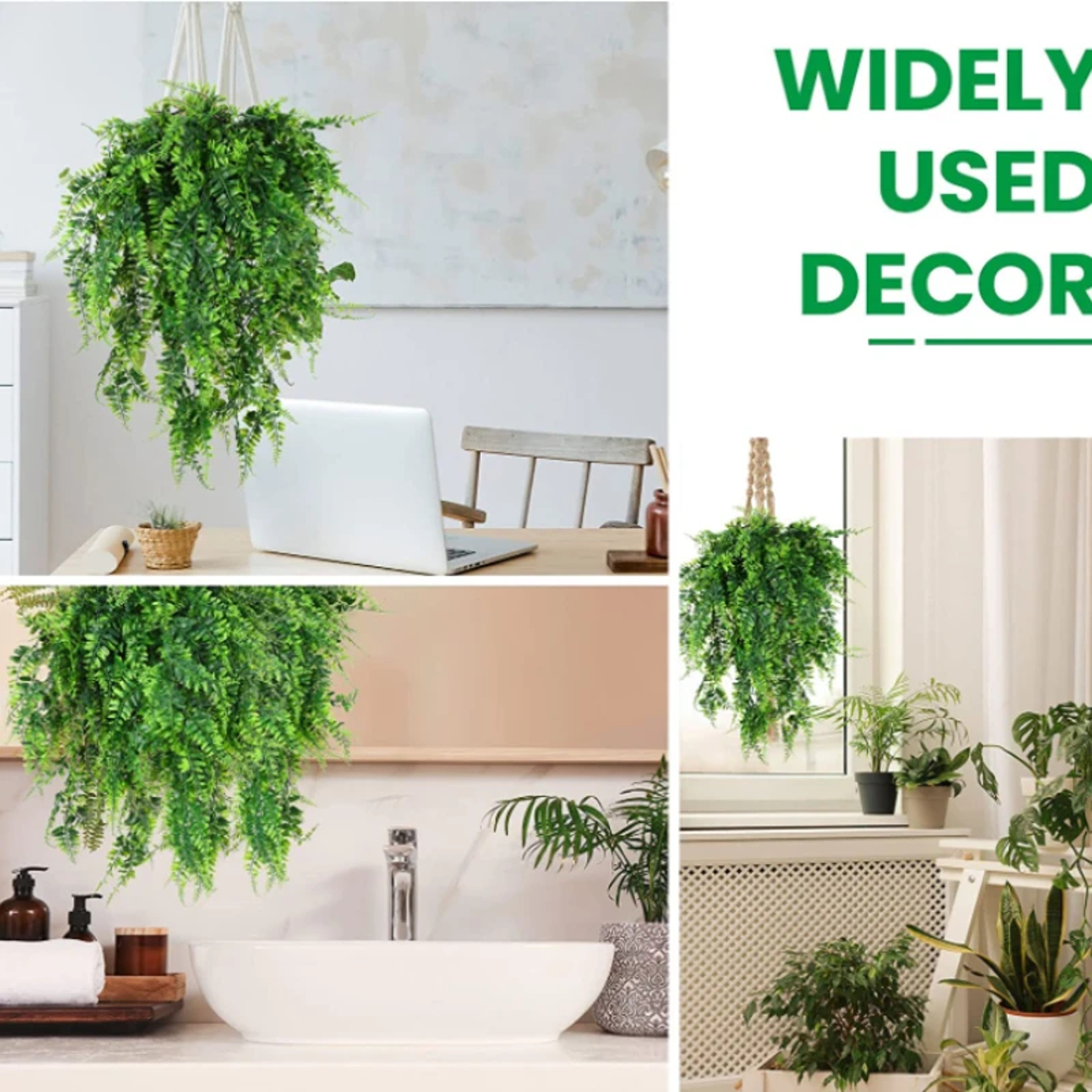 Artificial Plant Vine, Hanging Plastic Leaf Grass Garland Home Decoration Outdoor, Wedding Party Decorations Fake Rattan – view 3