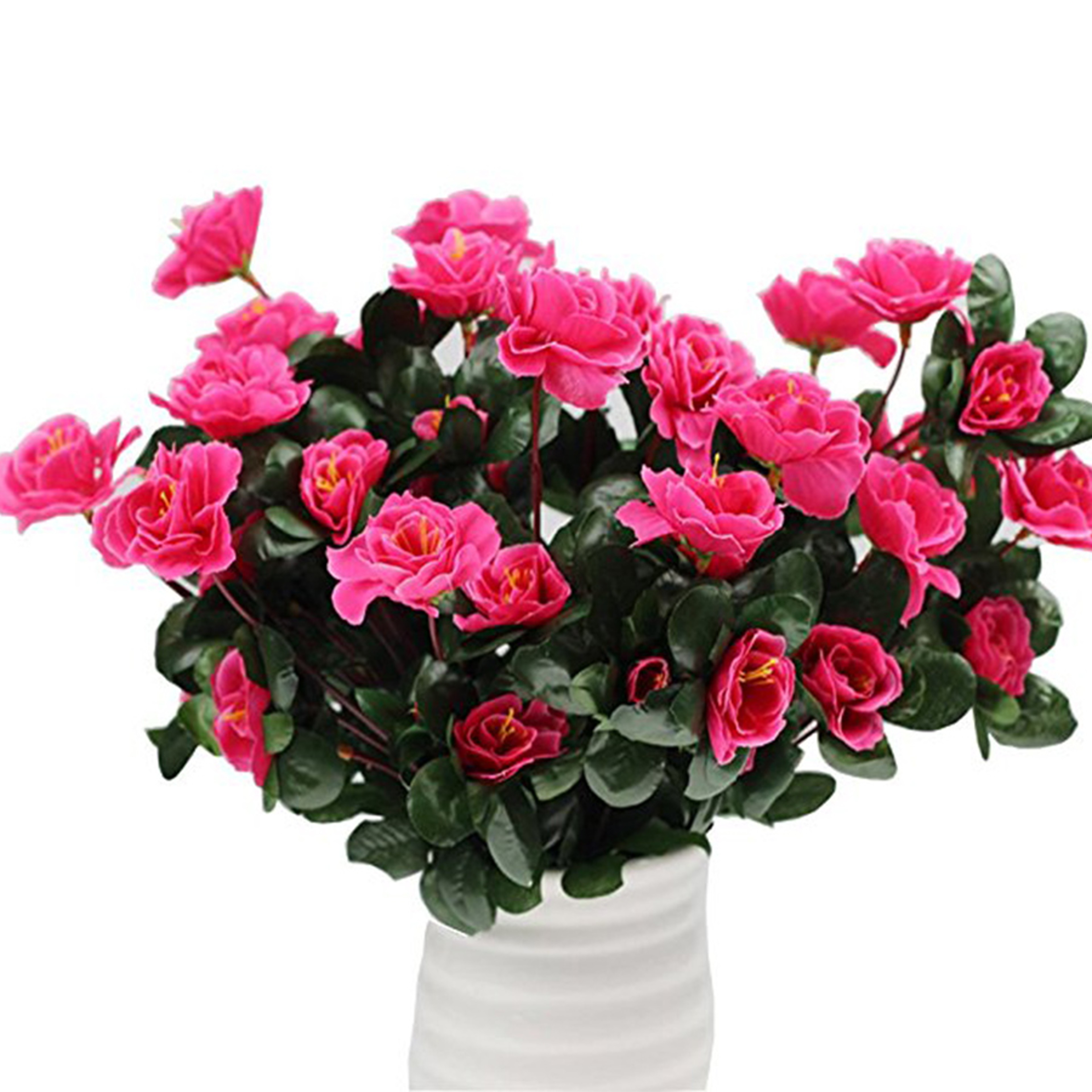 Outdoor Fall Artificial Red Azalea, Bushes UV Resistant Flowers for Garden Decor – view 2