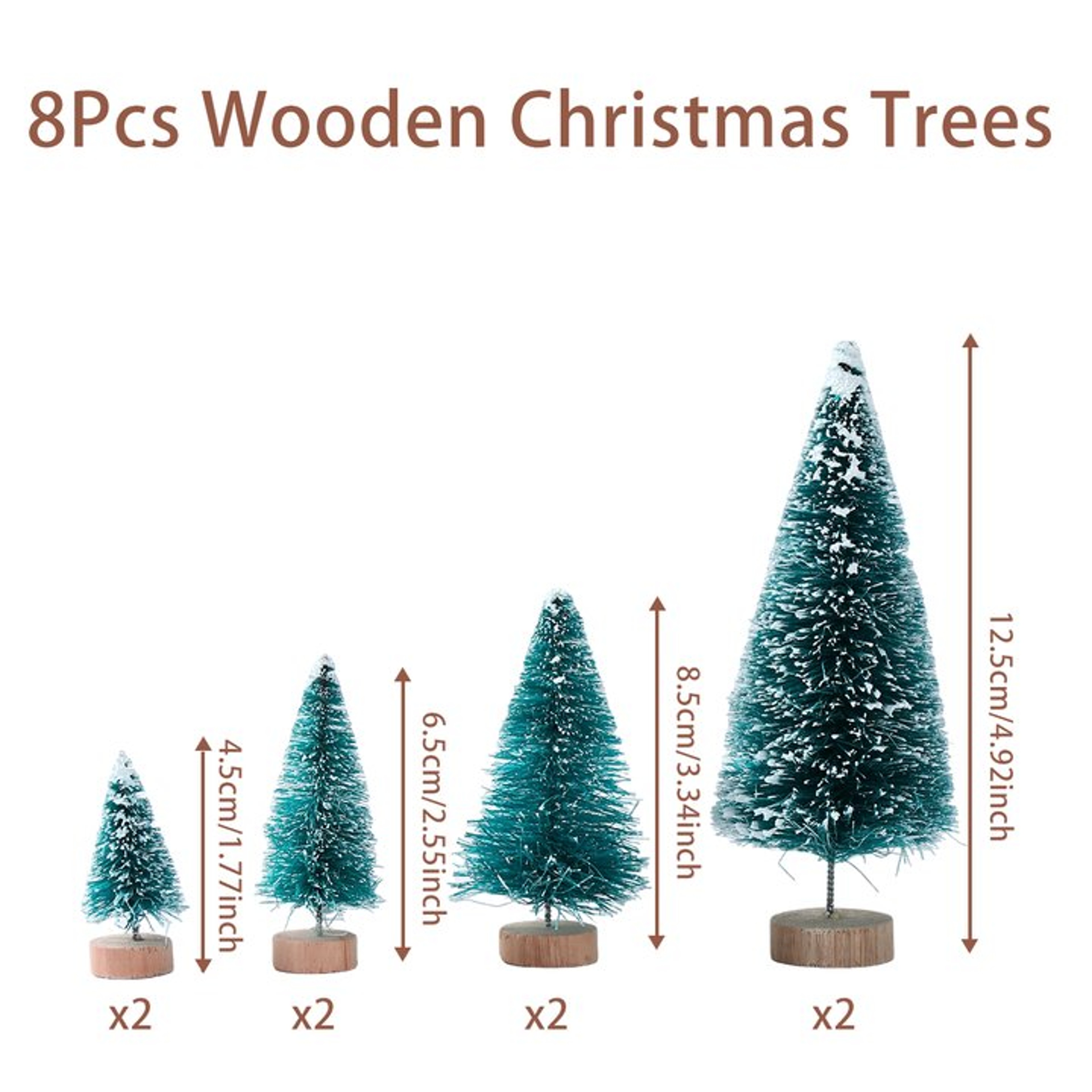 Artificial Mini Wooden Christmas Tree Blue Green White Gold Tower Pine Small Sisal Tabletop Ornament Decor – view 10
