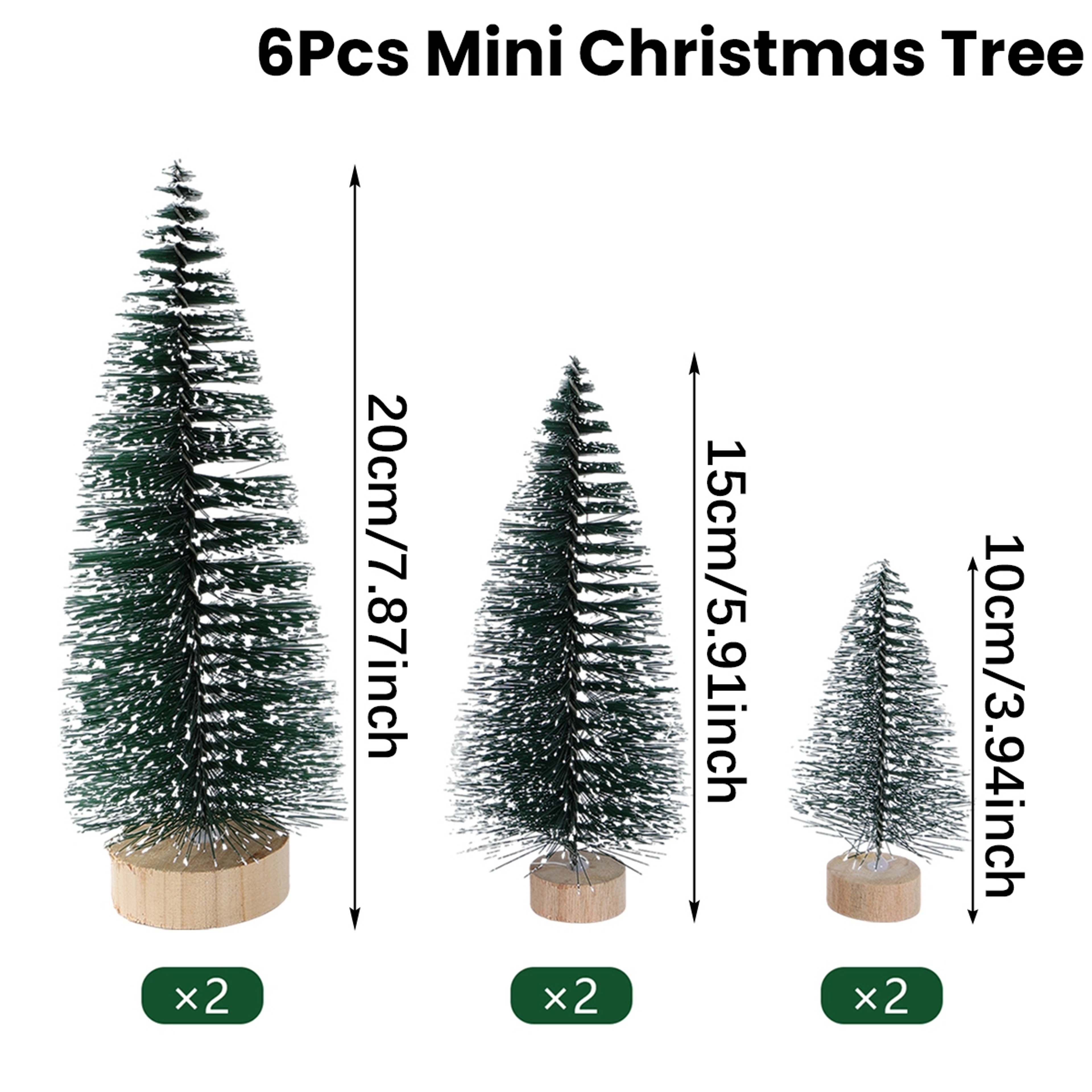 Artificial Mini Wooden Christmas Tree Blue Green White Gold Tower Pine Small Sisal Tabletop Ornament Decor – view 12