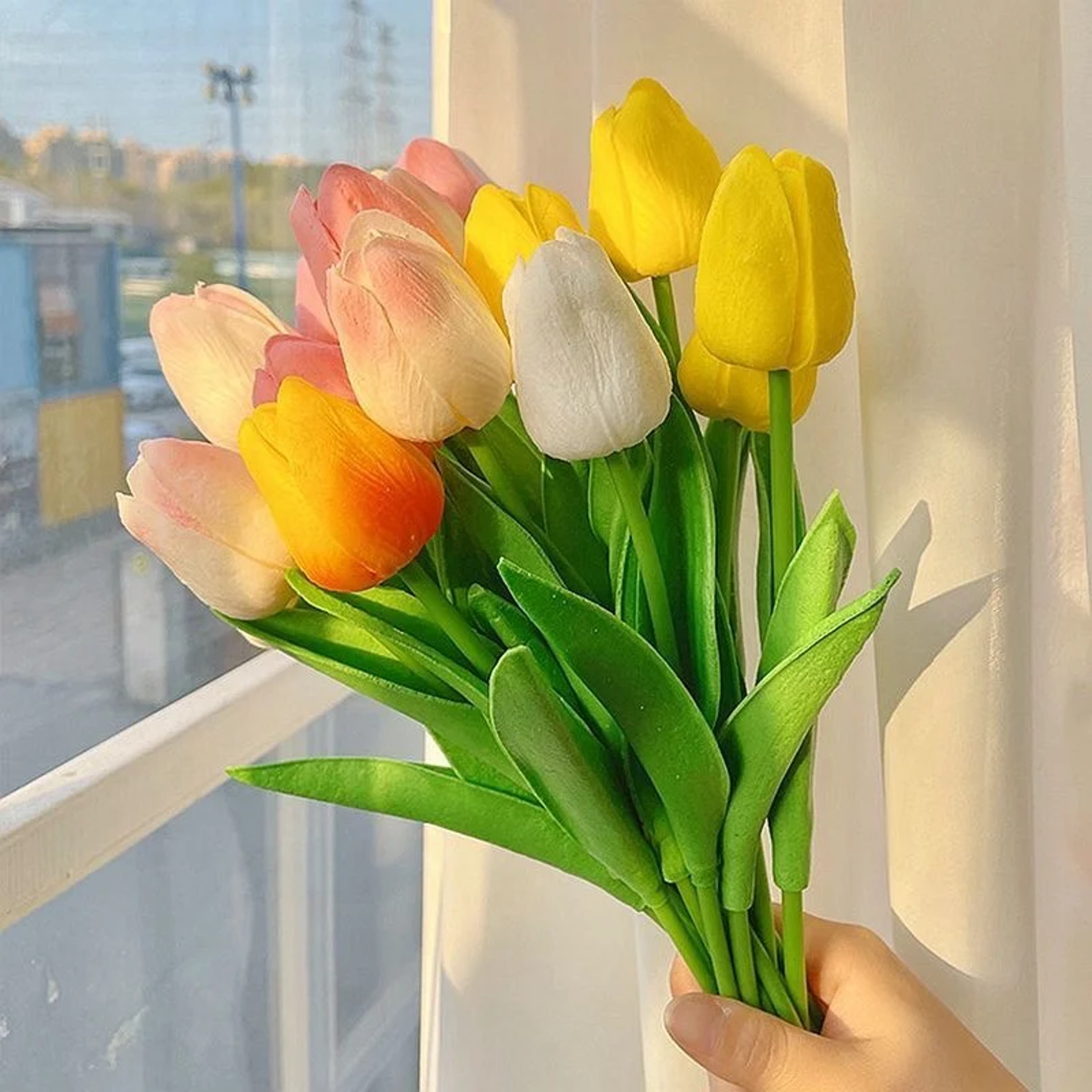 Artificial Tulips, Real Touch Flowers, Tulip Bouquet Decor, Fake Flowers for Home and Wedding Decorations – view 3