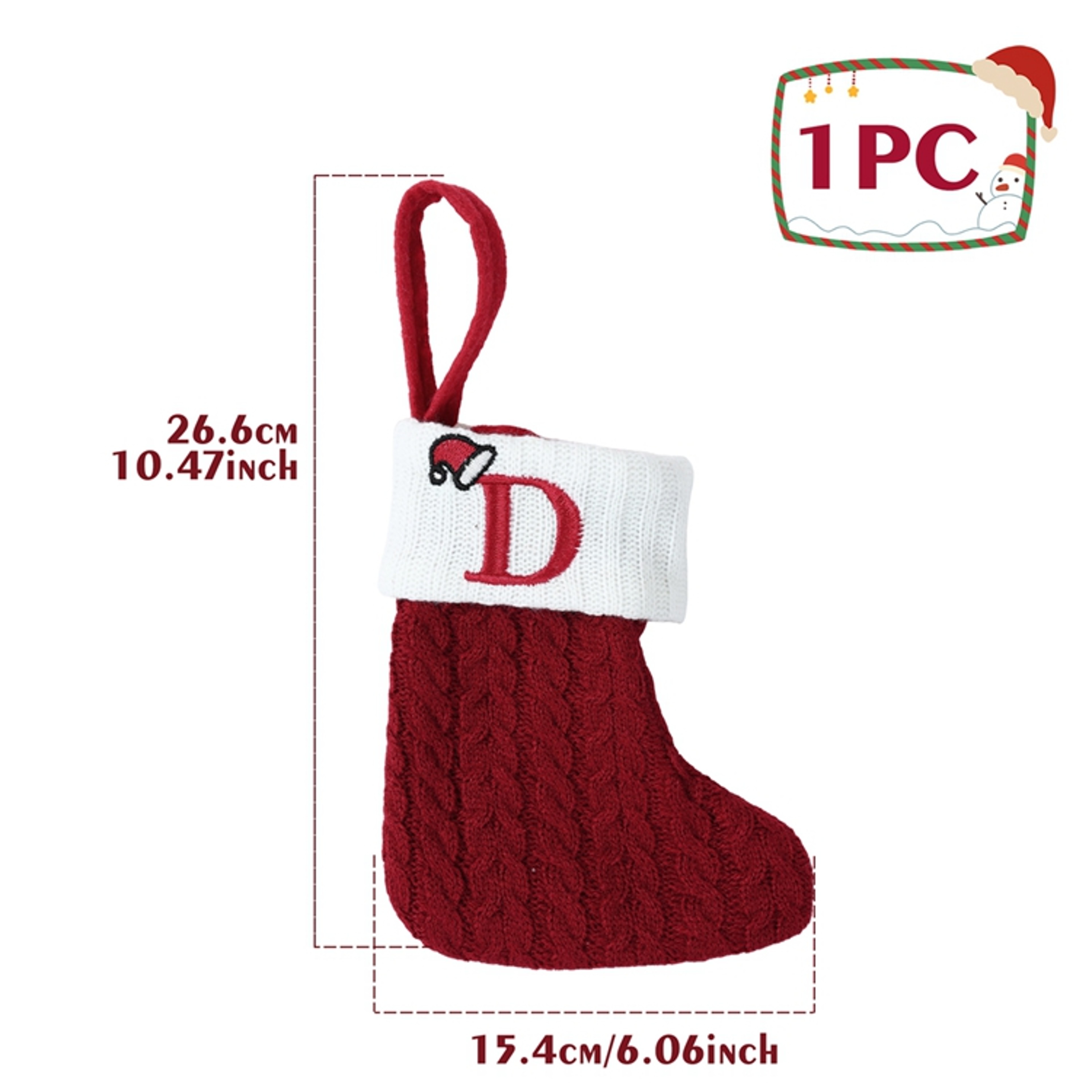 Christmas Alphabet Knitting Socks for Christmas Tree Ornaments, Decorations for Home Noel New Year Xmas Gift – view 10