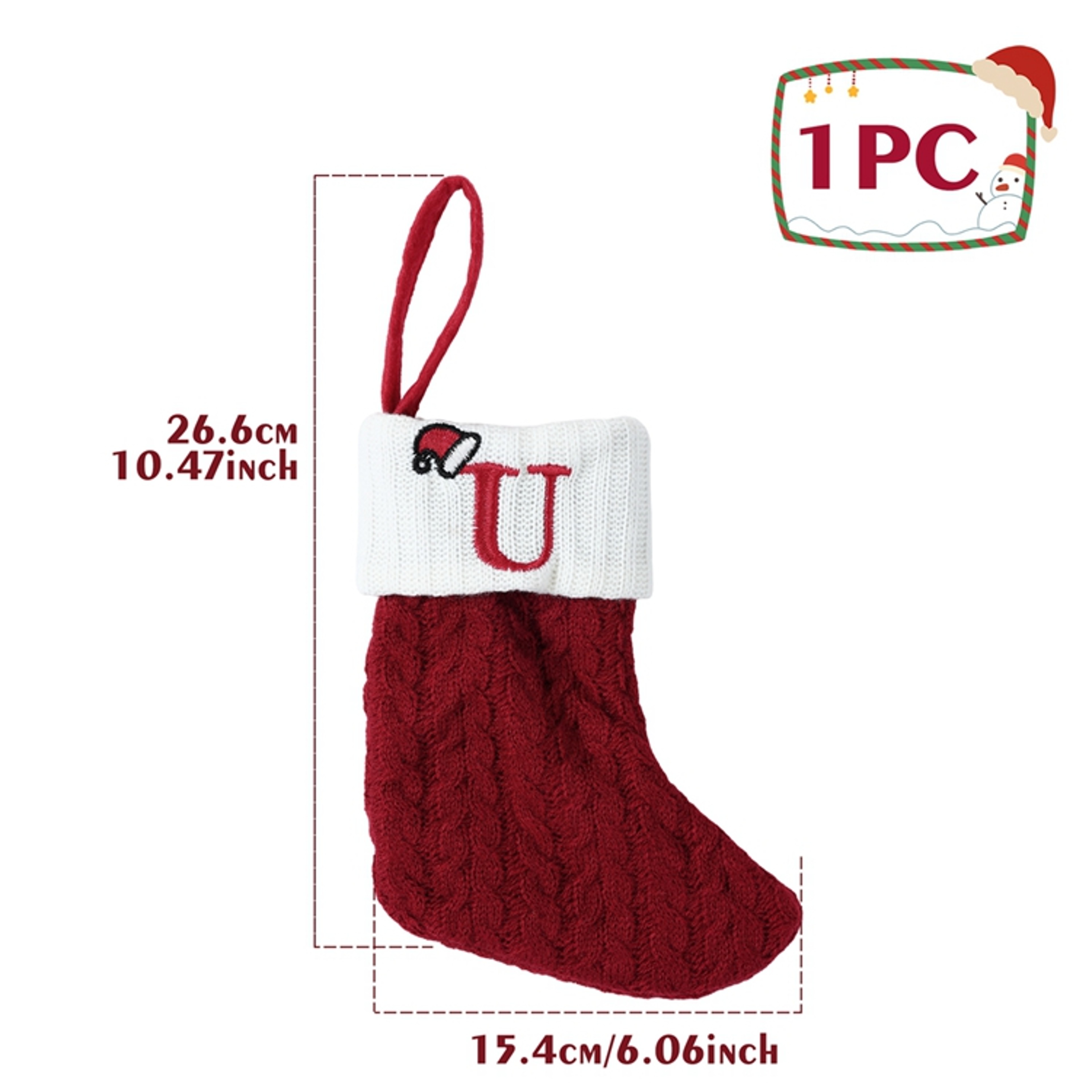 Christmas Alphabet Knitting Socks for Christmas Tree Ornaments, Decorations for Home Noel New Year Xmas Gift – view 21