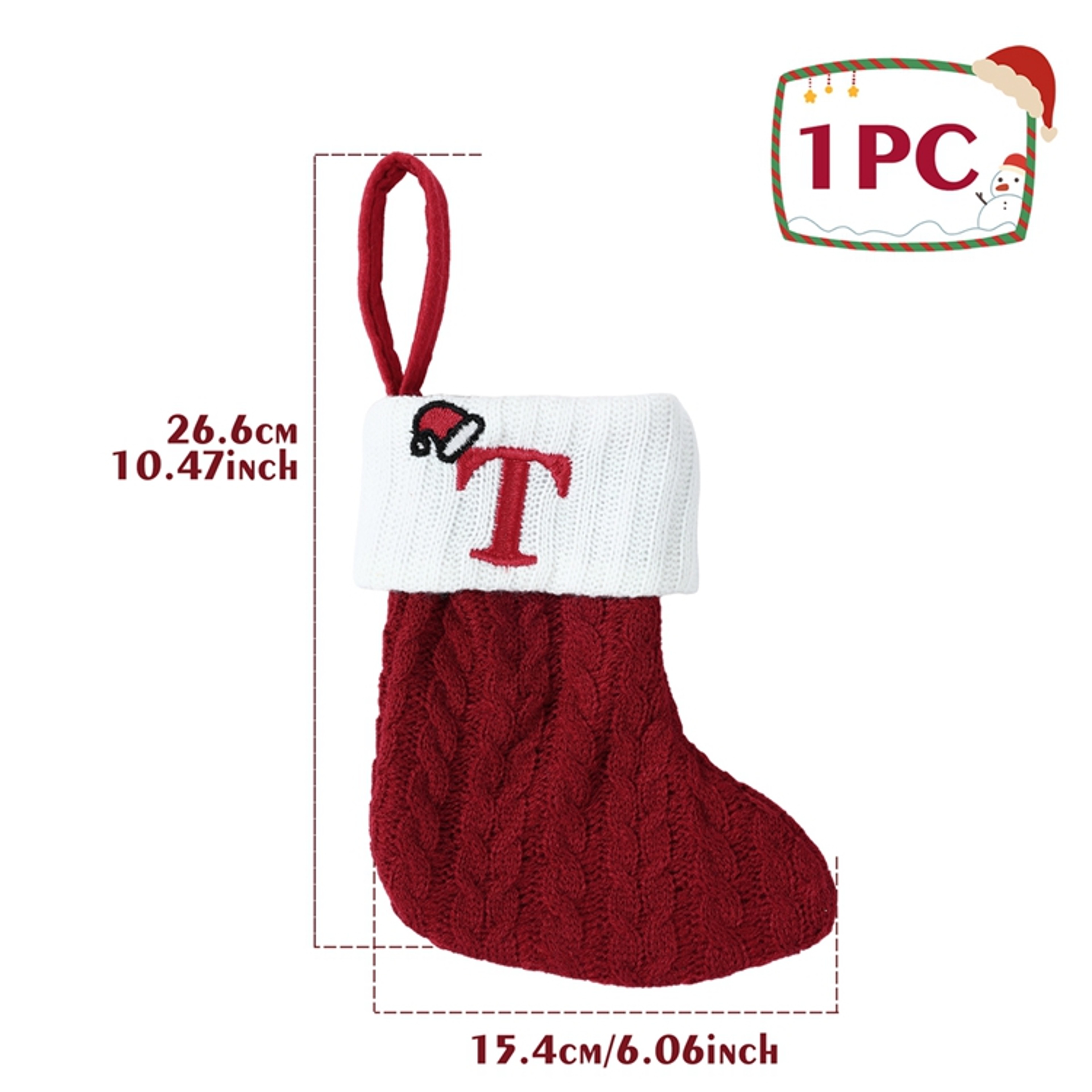 Christmas Alphabet Knitting Socks for Christmas Tree Ornaments, Decorations for Home Noel New Year Xmas Gift – view 24