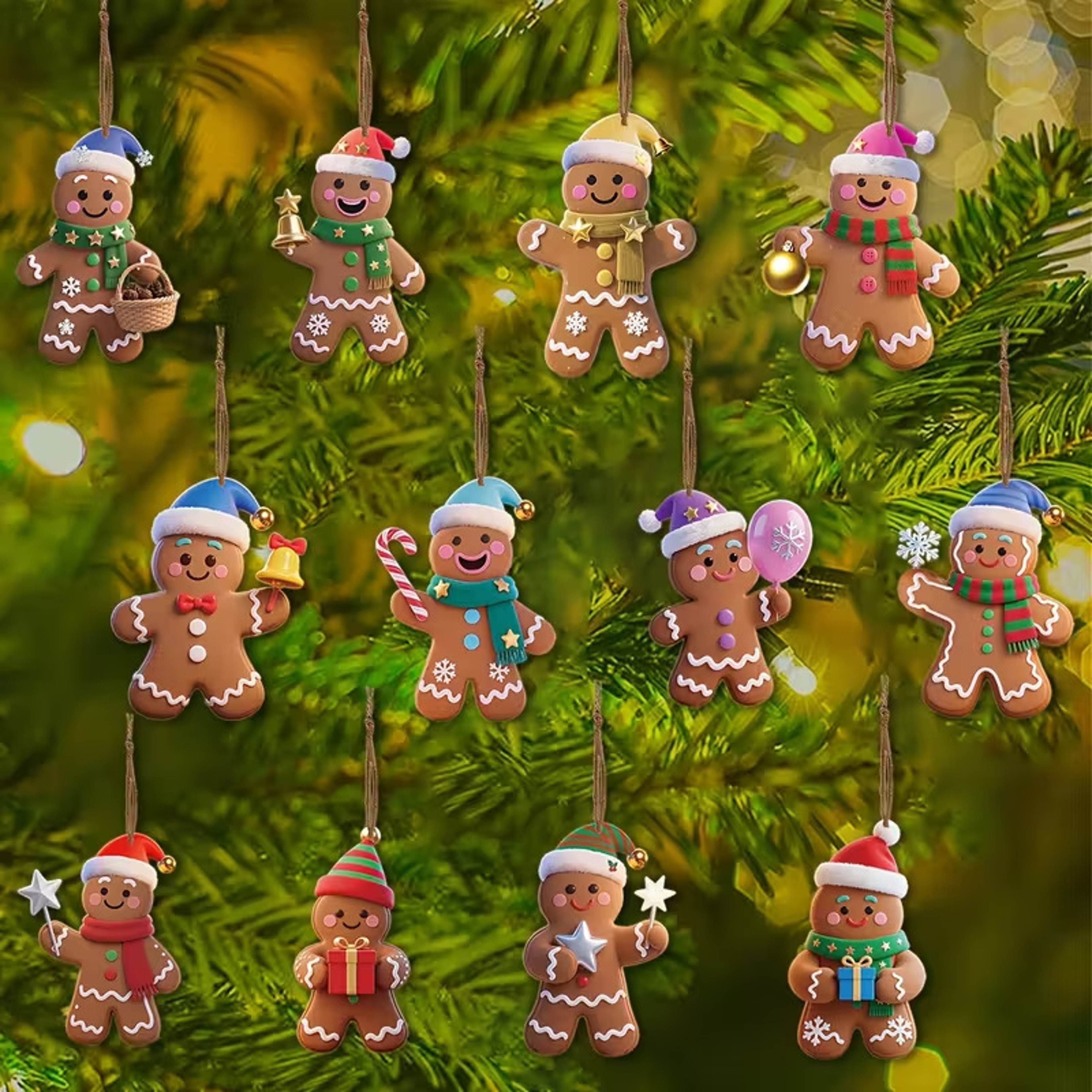 Christmas Gingerbread Man Ornaments Wooden Hanging Pendants For Xmas Tree Kids Home Decoration New  0