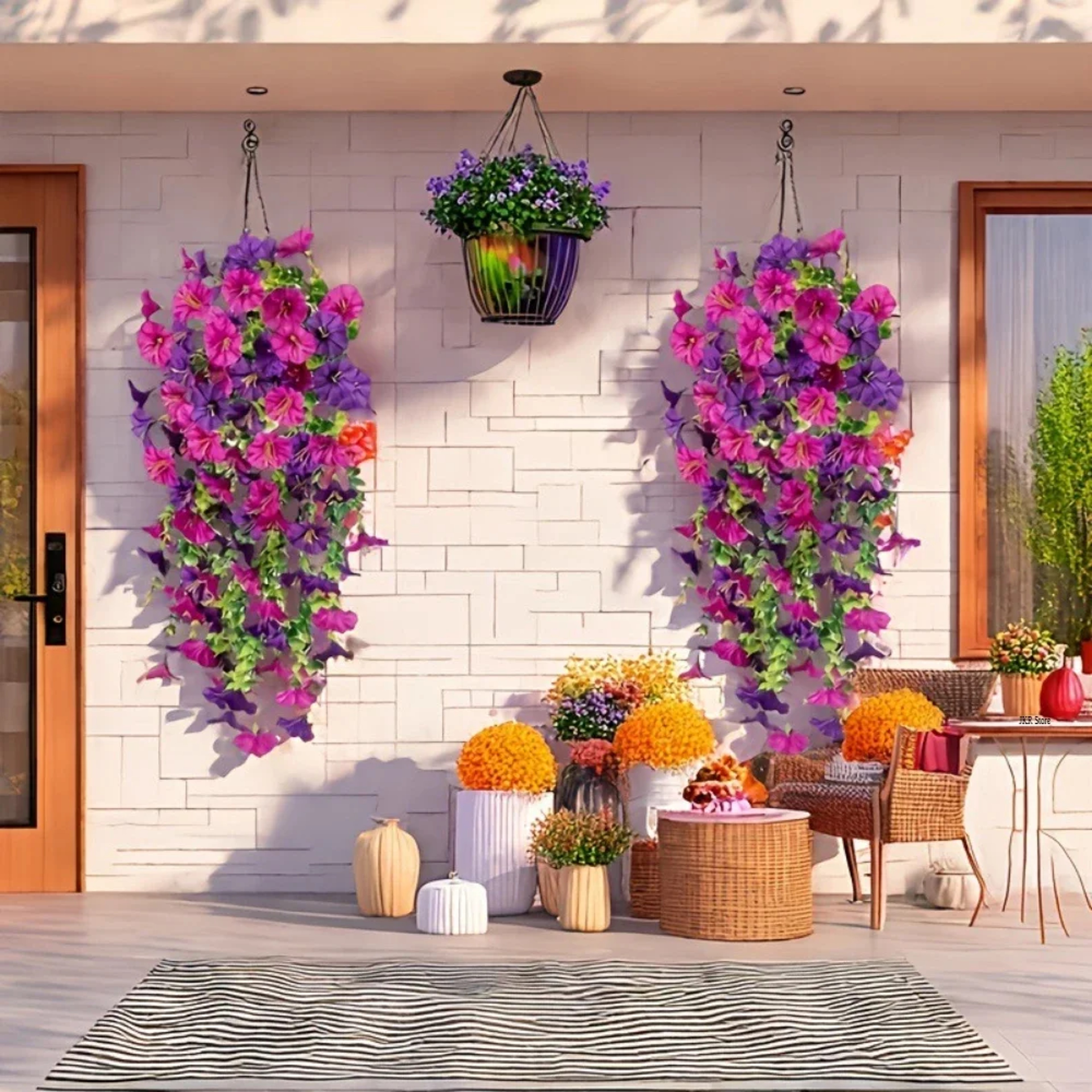 Artificial Flower Hanging Flowers, UV Resistant Room Decor for Weddings and Easter Decoration – view 2