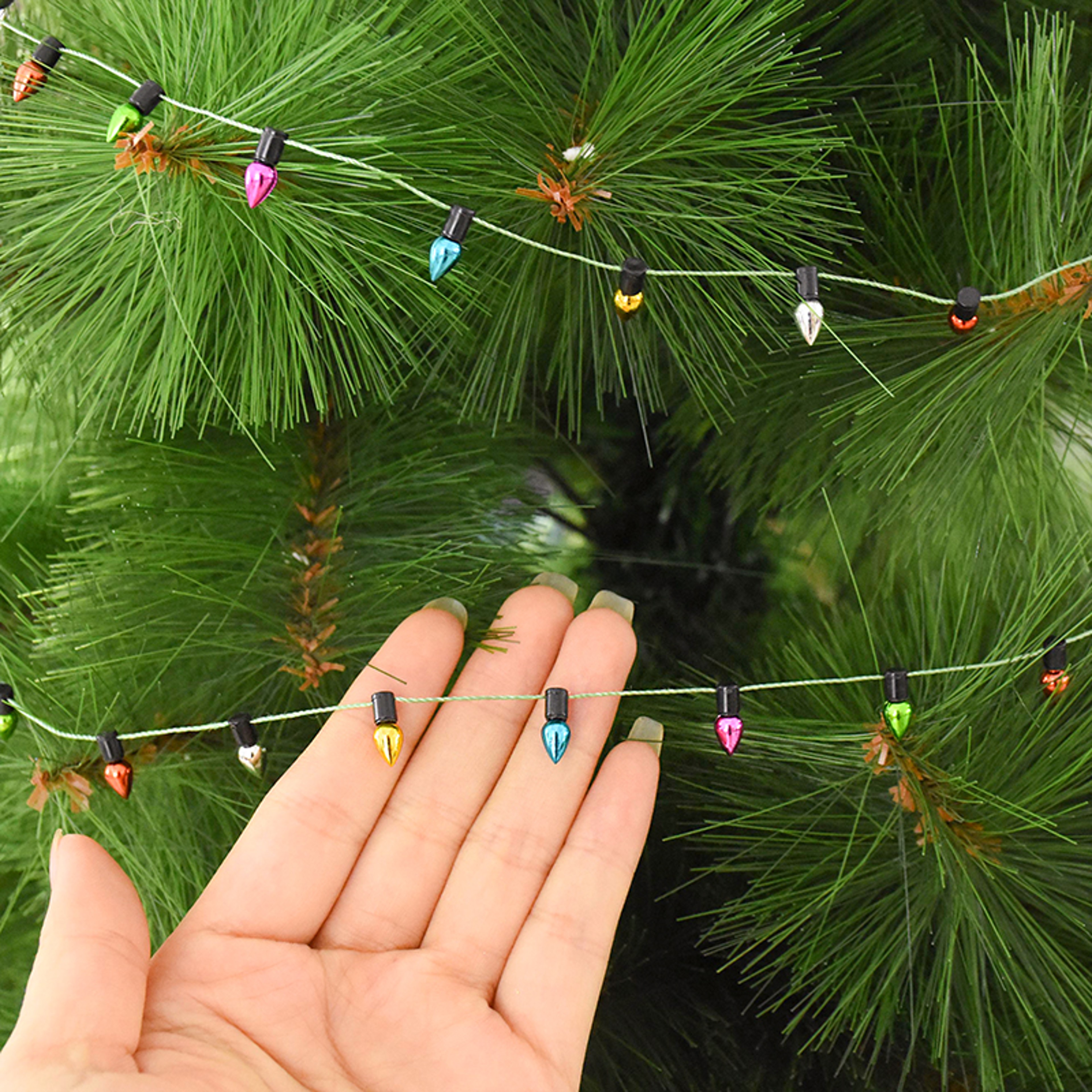 Colorful Bulbs String Garland for Xmas Tree Ornaments, Navidad Decorations, New Year Gift for DIY Dollhouse – view 5