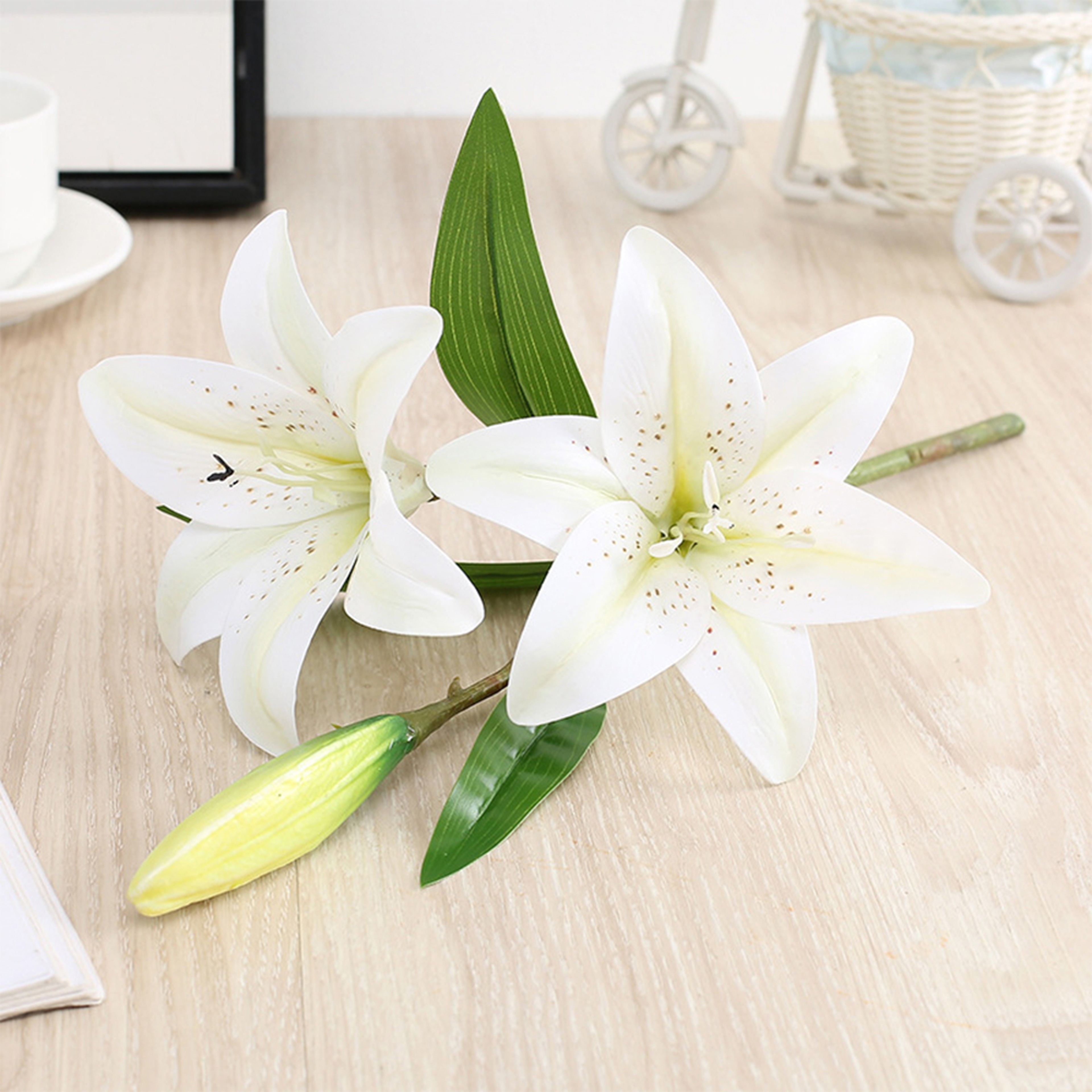Real Looking, Printing Lily Branch, Artificial Flowers, for Wedding, Home Garden Decoration – view 10