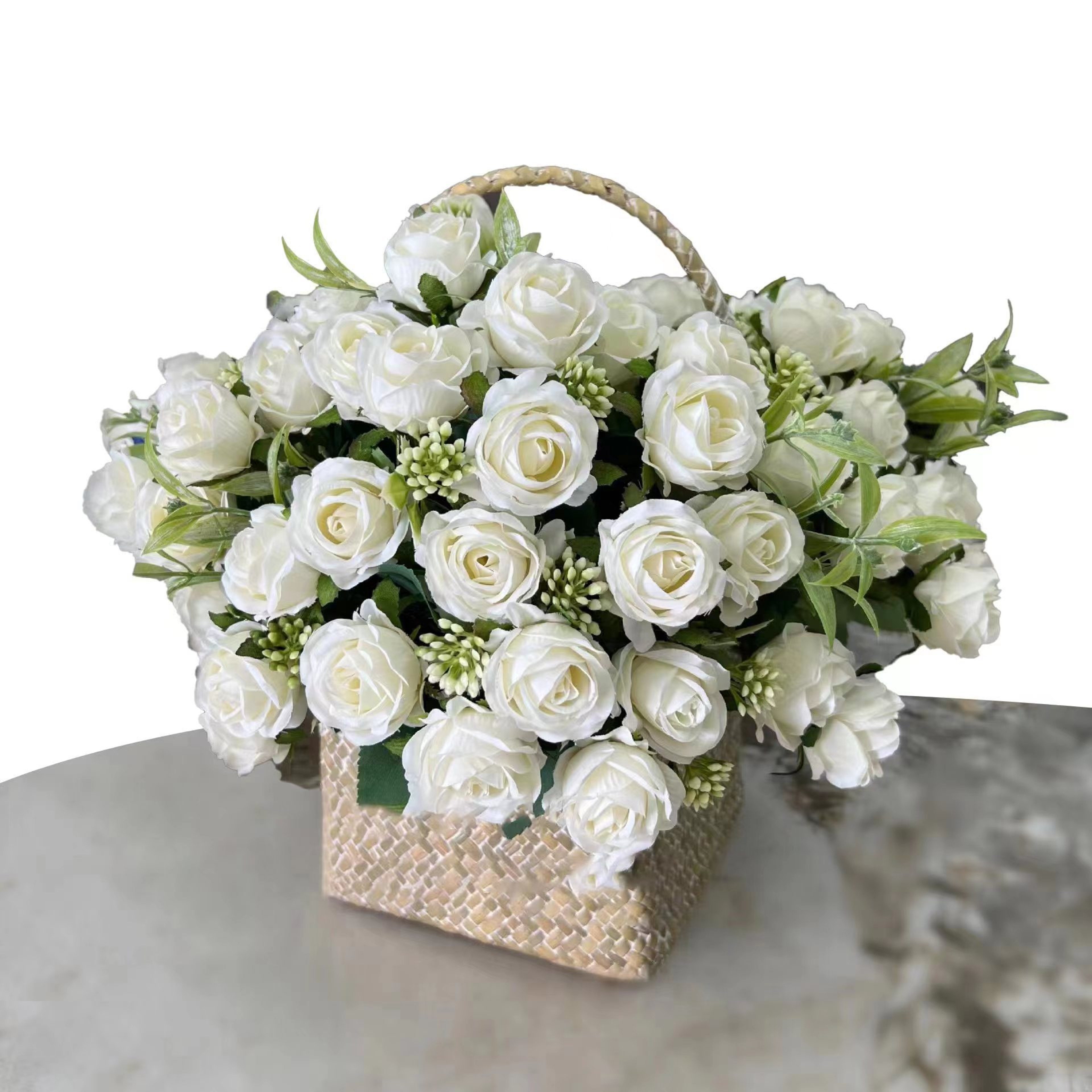 Rose Bouquet, Western Rose, Artificial Flowers, Wedding Decoration, Peonies, Fake Flowers, Soft Floral Arrangement – view 2
