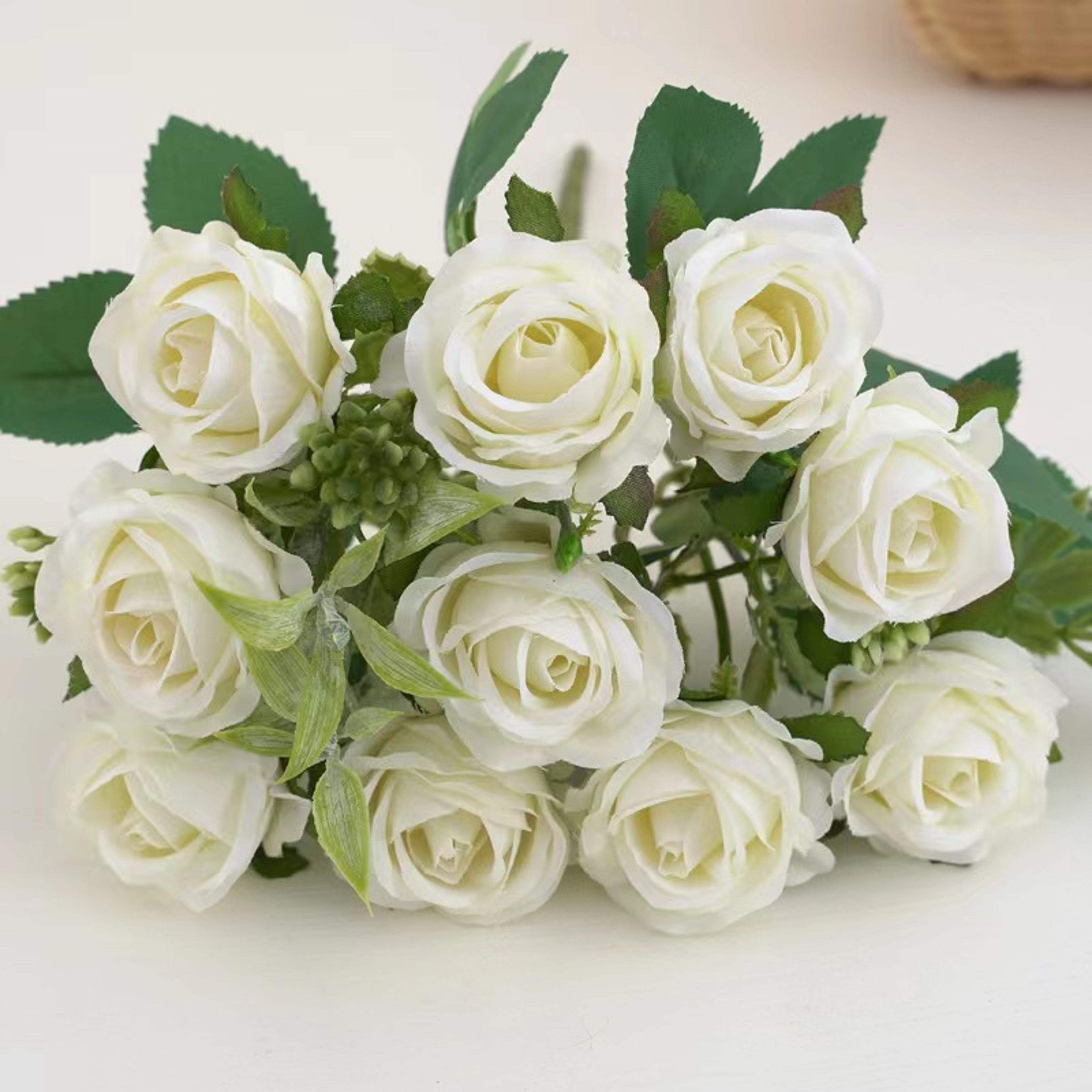 Rose Bouquet, Western Rose, Artificial Flowers, Wedding Decoration, Peonies, Fake Flowers, Soft Floral Arrangement – view 11