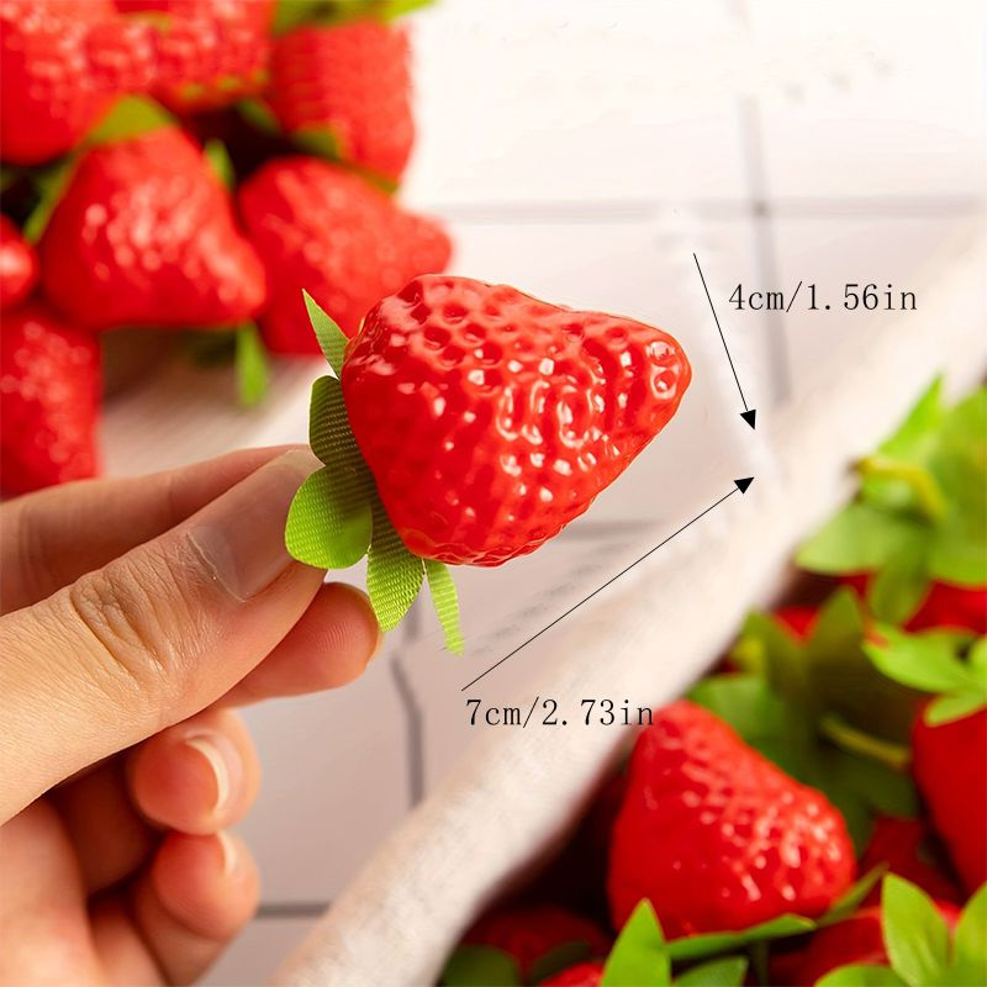 Artificial Strawberries Fake Fruit for Home Party Decor, Photography Prop, Holiday Decor for Halloween Day Celebration – view 6