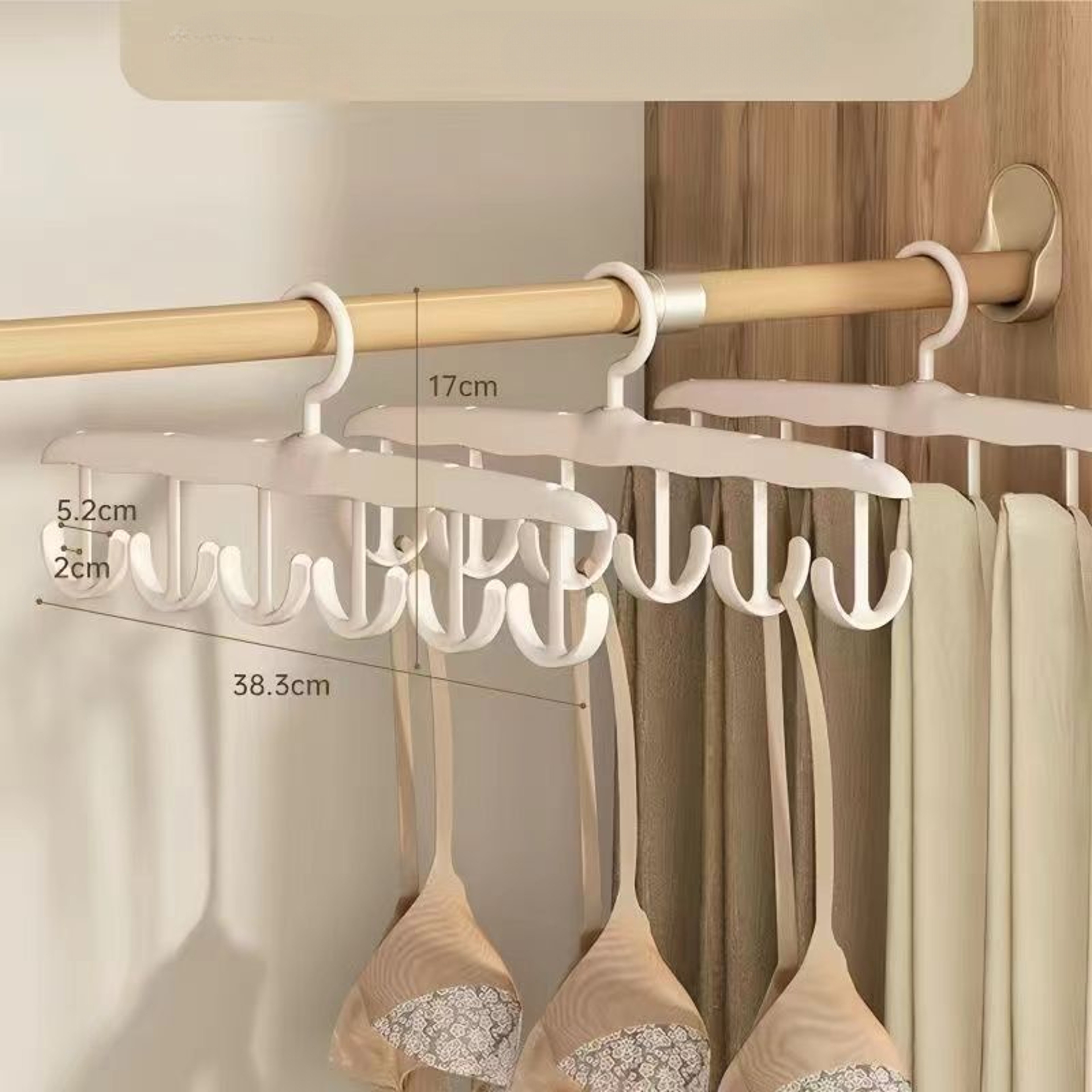 Multi-Functional Storage Organizer Hanger for Underwear, Clothes, and Hats, Home Wardrobe Wave Hook – view 3