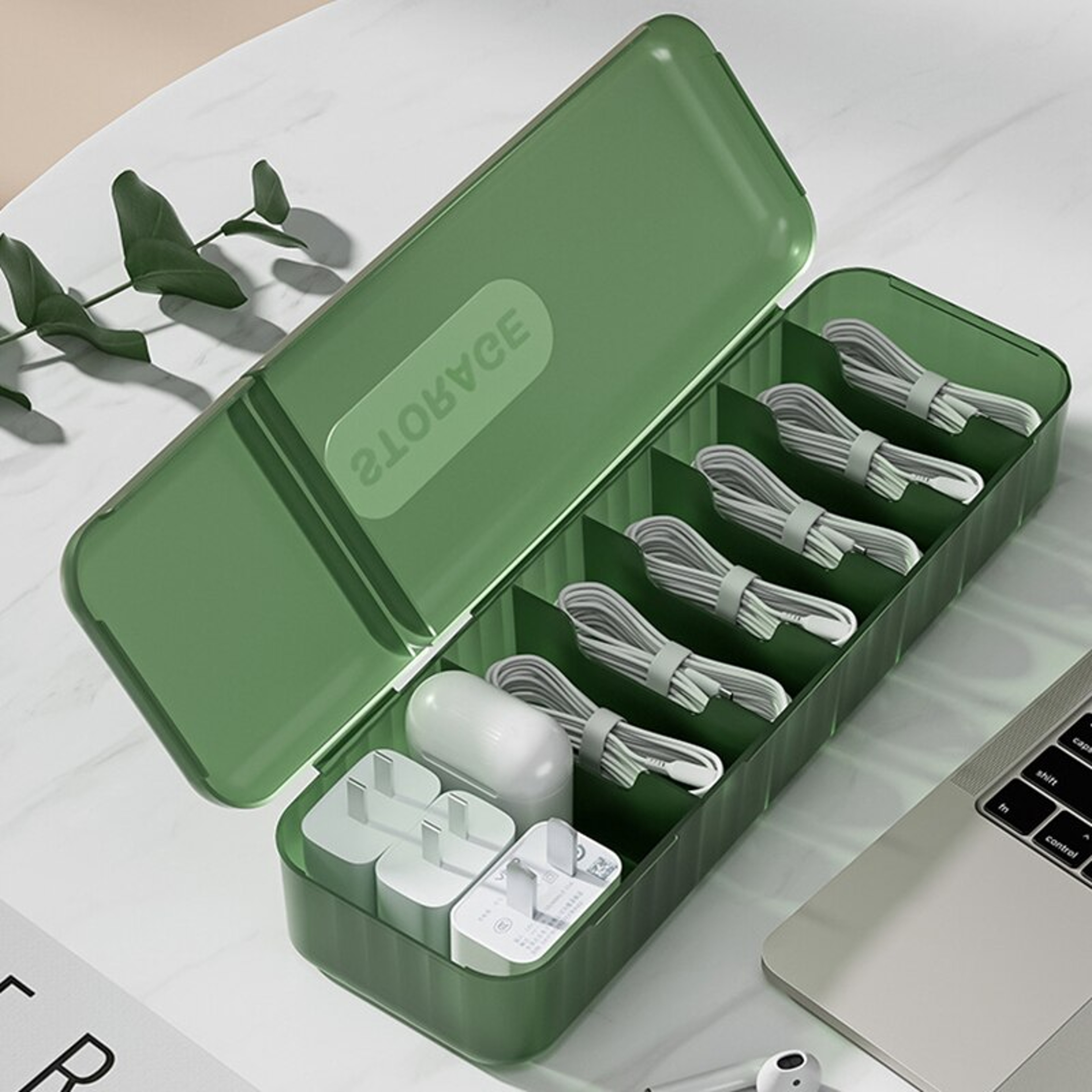 Cord Storage Organizer For Charger Data Cable And Travel Case Reusable Storage Box For Home And Tra 0