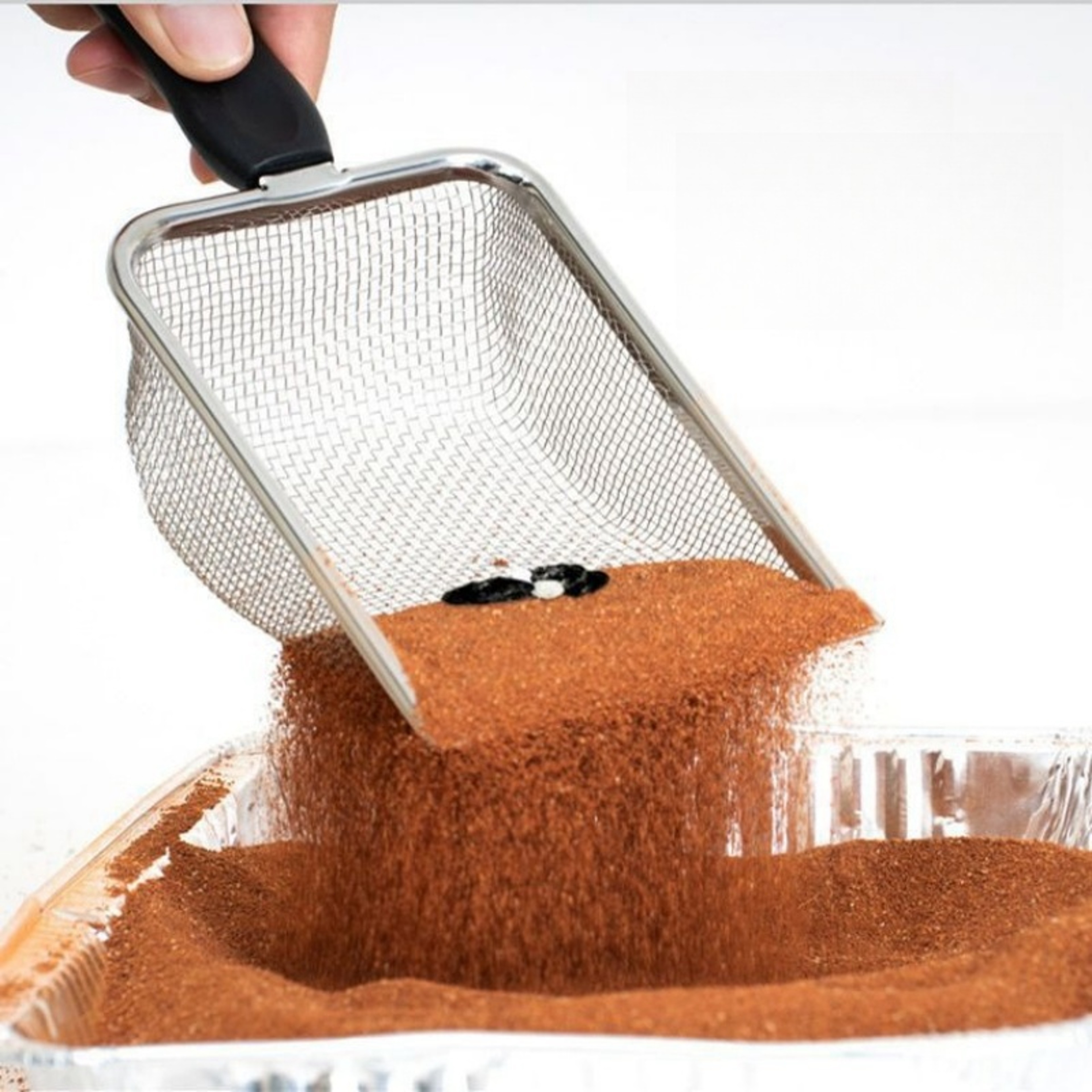 Cat Litter Shovel with Plastic Handle, Small Hole Large Artifact with Leaking Spoon, Stainless Steel Shovel – view 3