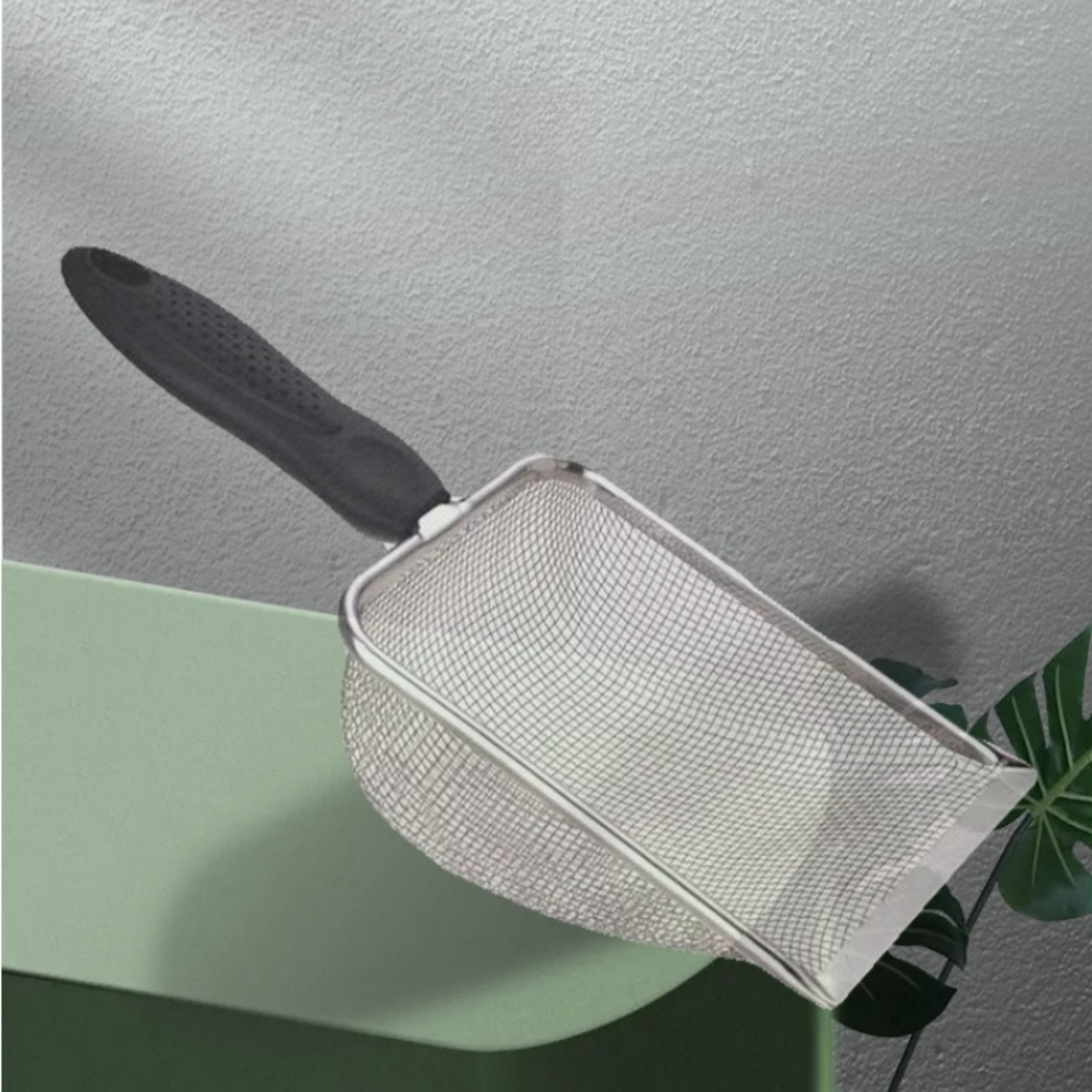 Cat Litter Shovel with Plastic Handle, Small Hole Large Artifact with Leaking Spoon, Stainless Steel Shovel – view 5