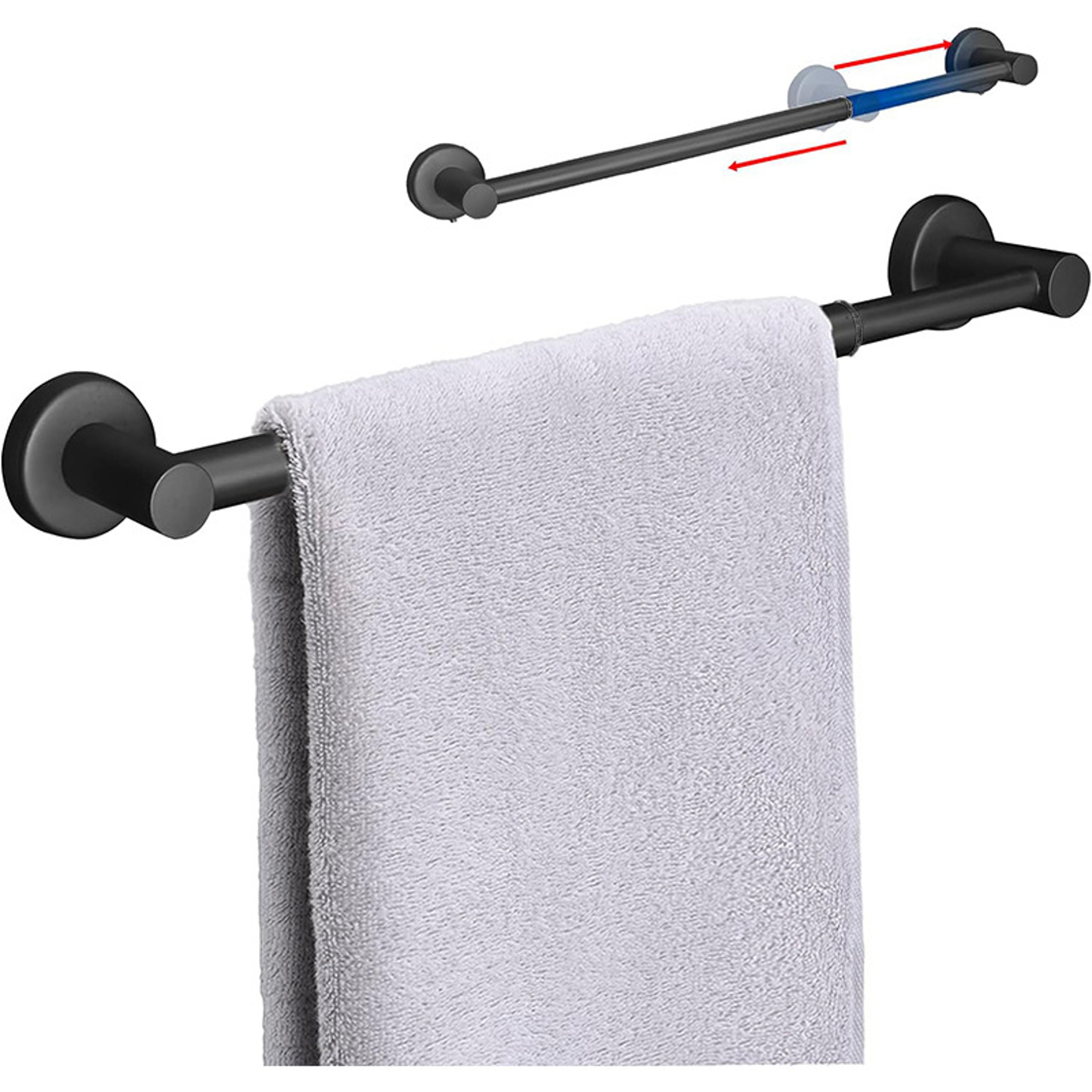 Adjustable Towel Bar Retractable Stainless Steel, Rustproof Wall mounted Extended Towel Holder for Bathroom Kitchen – view 8