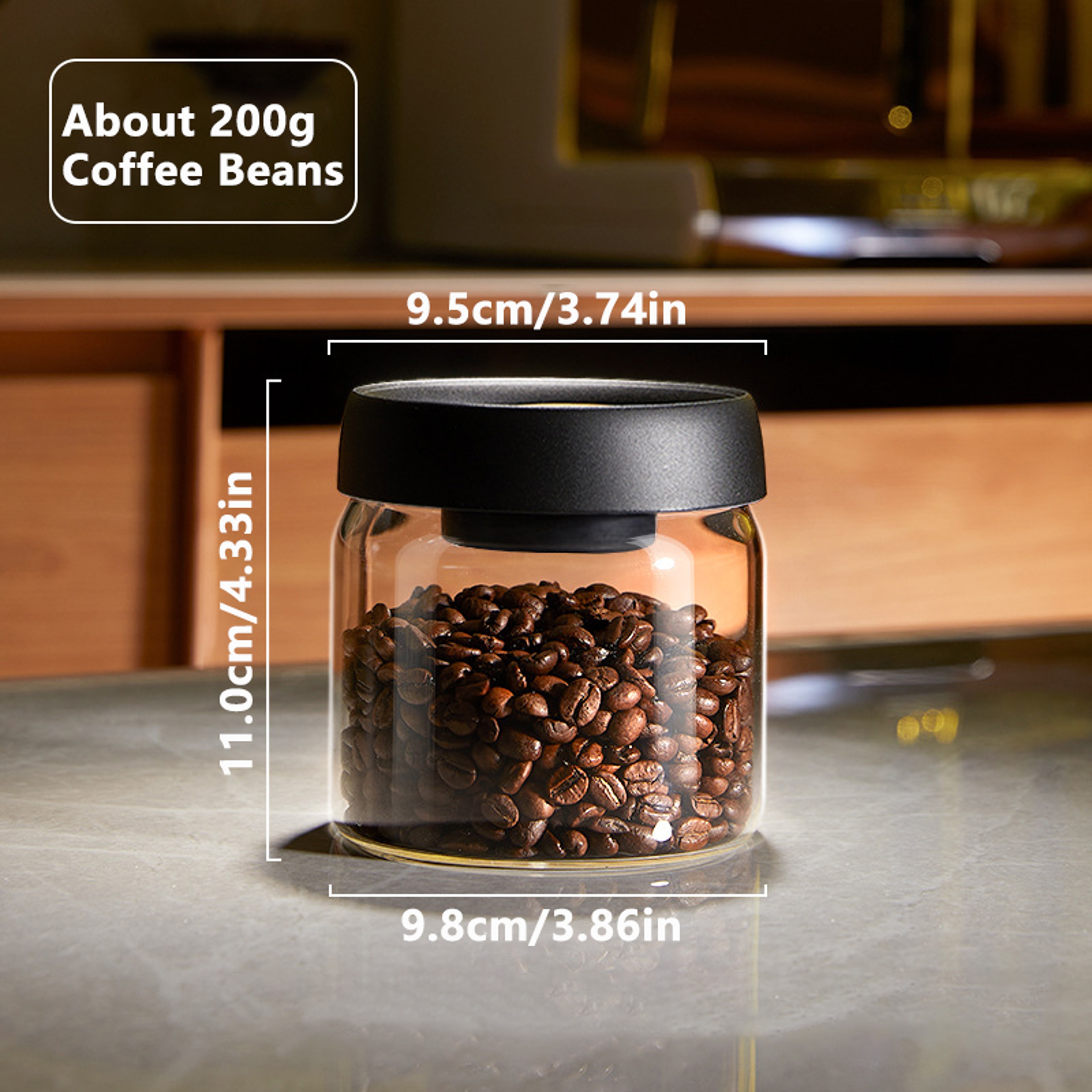 Coffee Beans Vacuum Sealed Tank, Transparent Glass Food Storage Jars, Moisture-proof Airtight Container – view 10