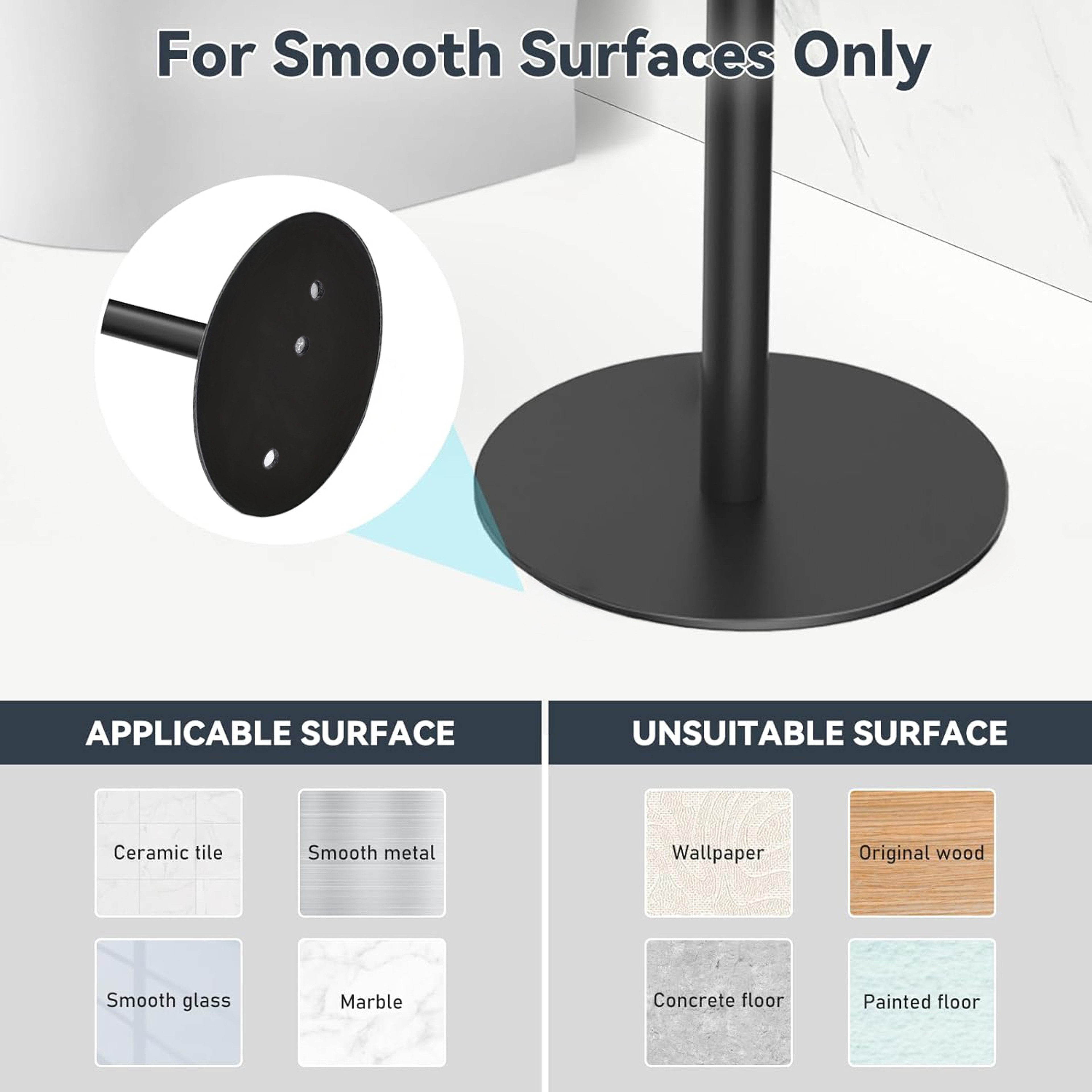Stainless Steel Bathroom Toilet Paper Holder, Free Standing Tissue Roll Holder, Rustproof Paper Stand for Bathroom – view 5